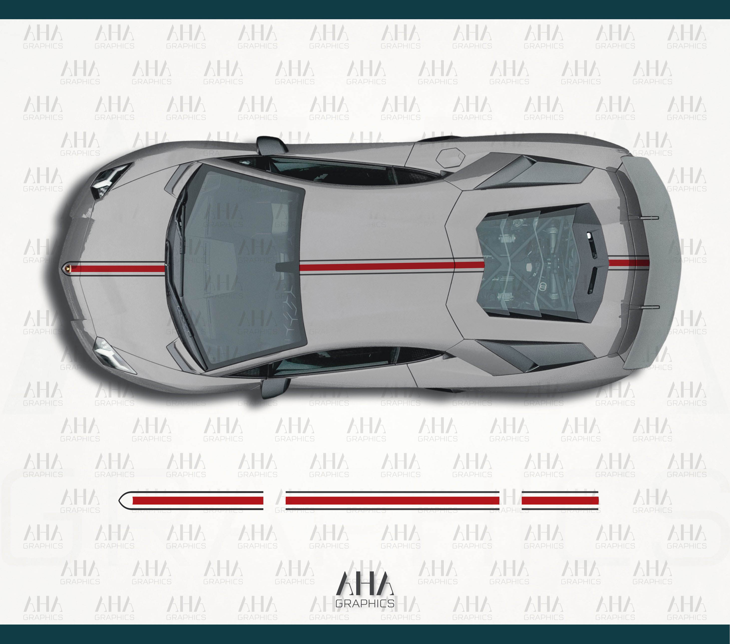 Lamborghini Aventador Center Stripes Decals