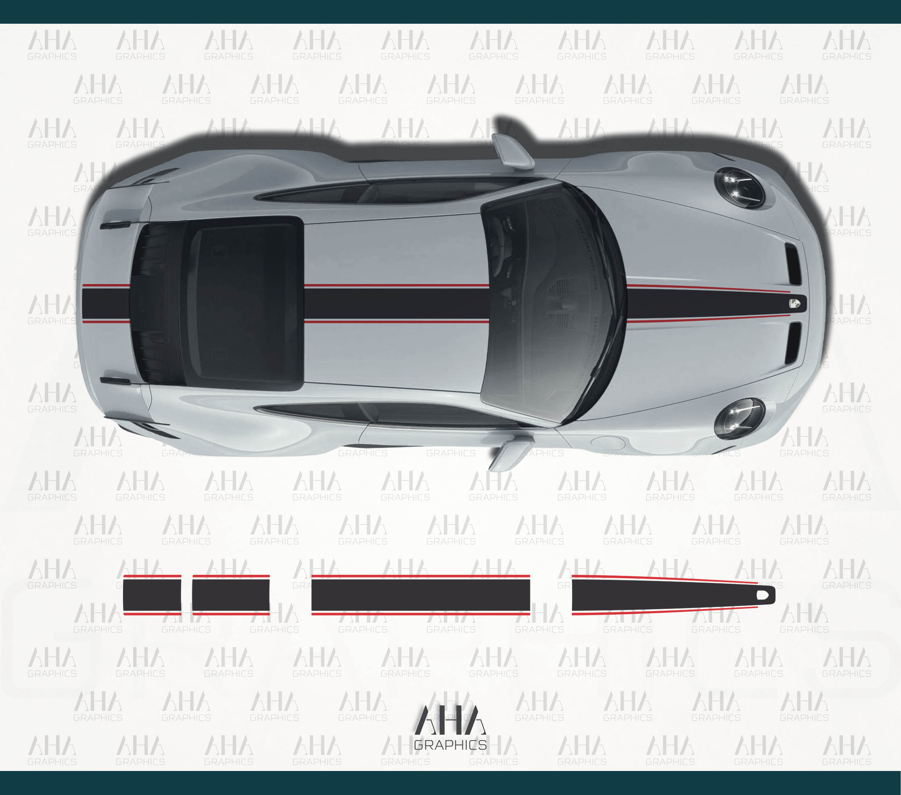 992 GT3 GT3 Touring Center Stripes Decals