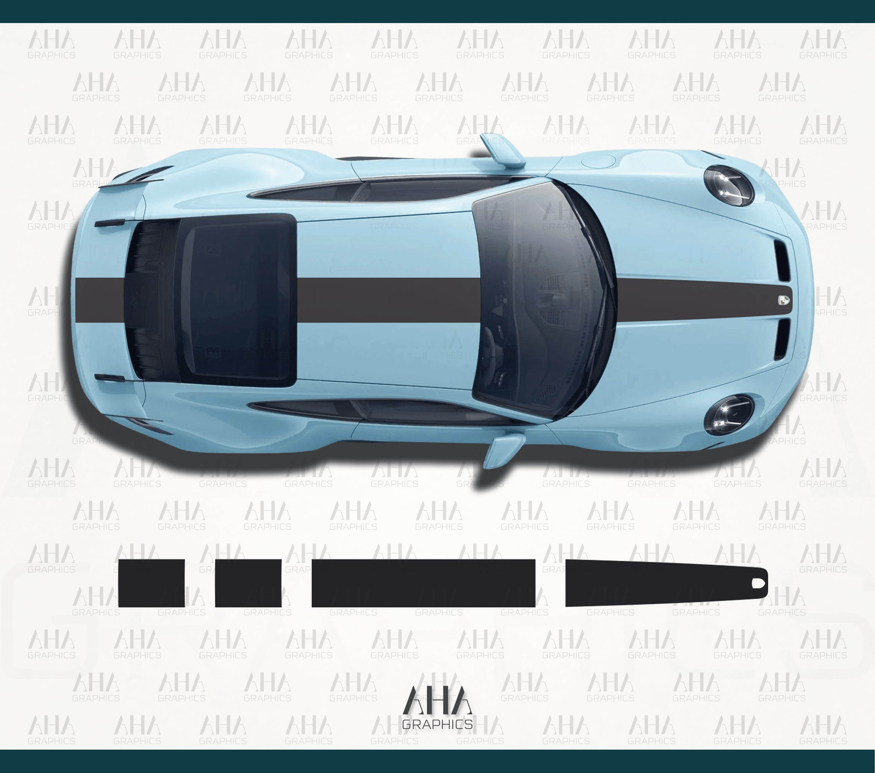 992 GT3 Center Stripes Decals