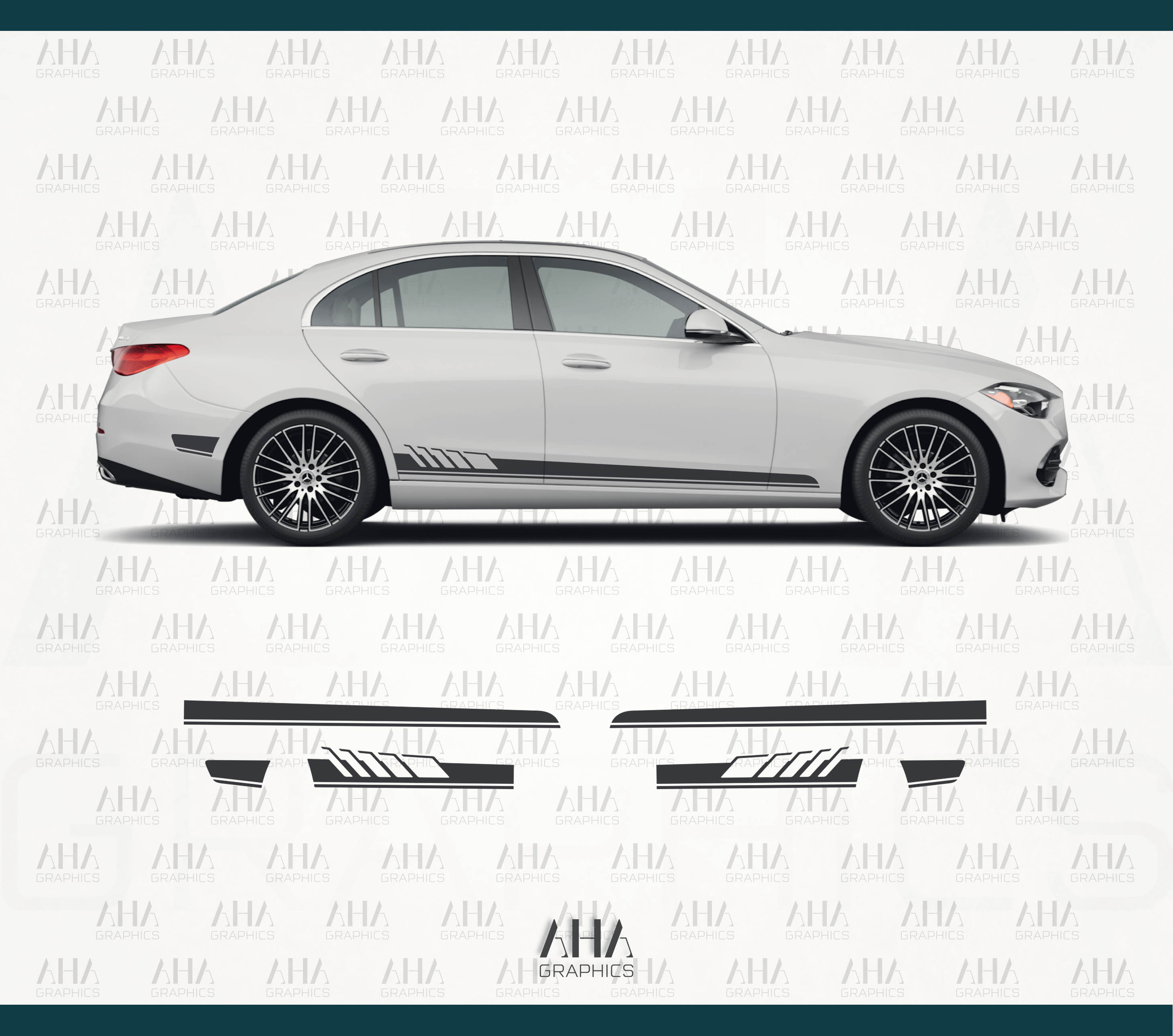 Mercedes Benz C Class W206 AMG Side Stripes Decals
