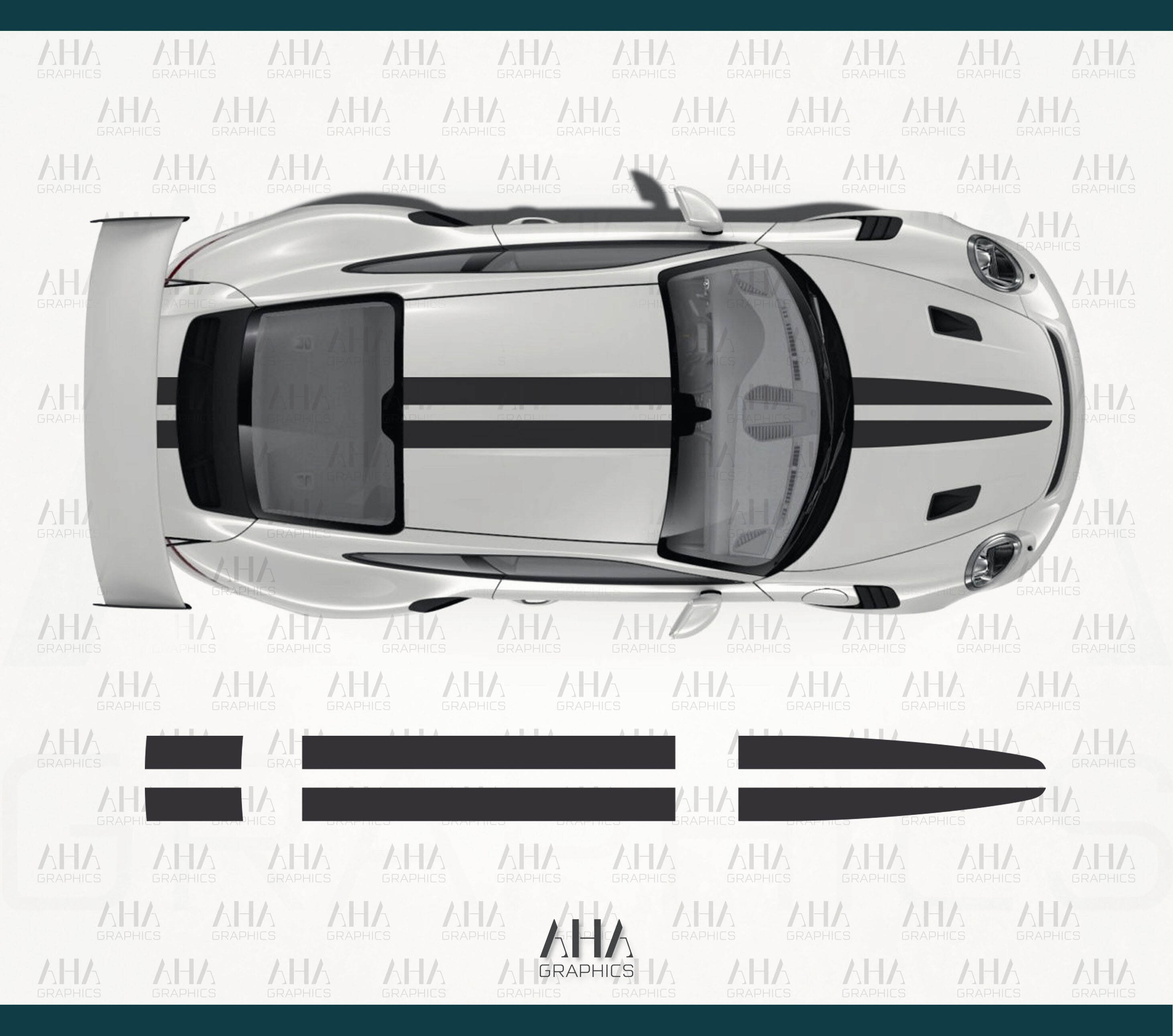 991 991.2 911 GT3RS Centre Stripes Decals