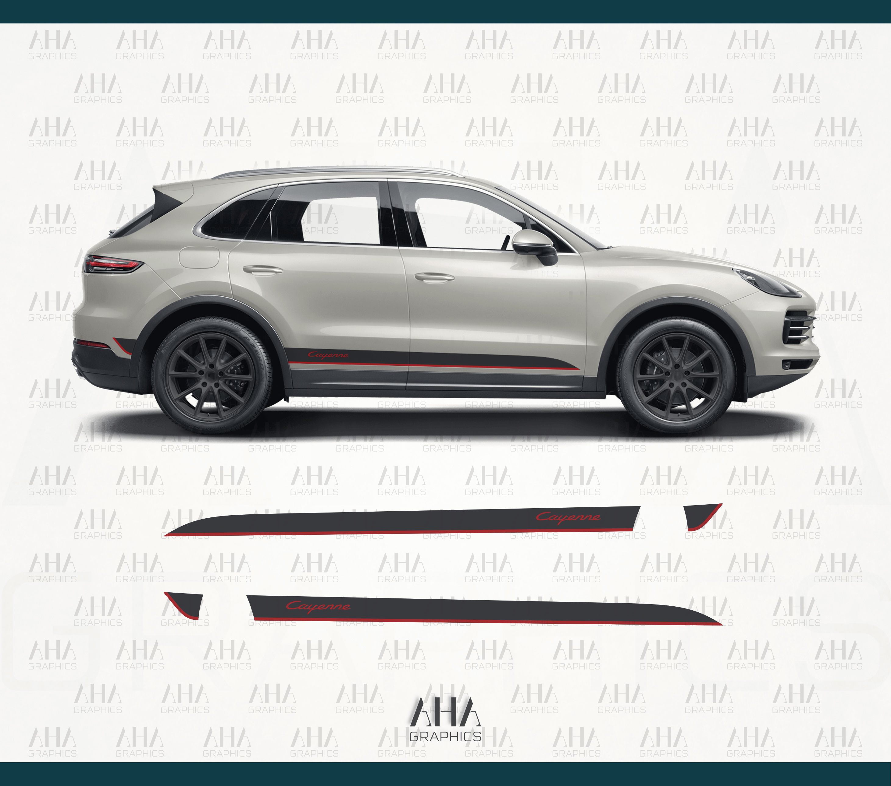 9YA Cayenne GTS Turbo Gt Side Stripes Decals