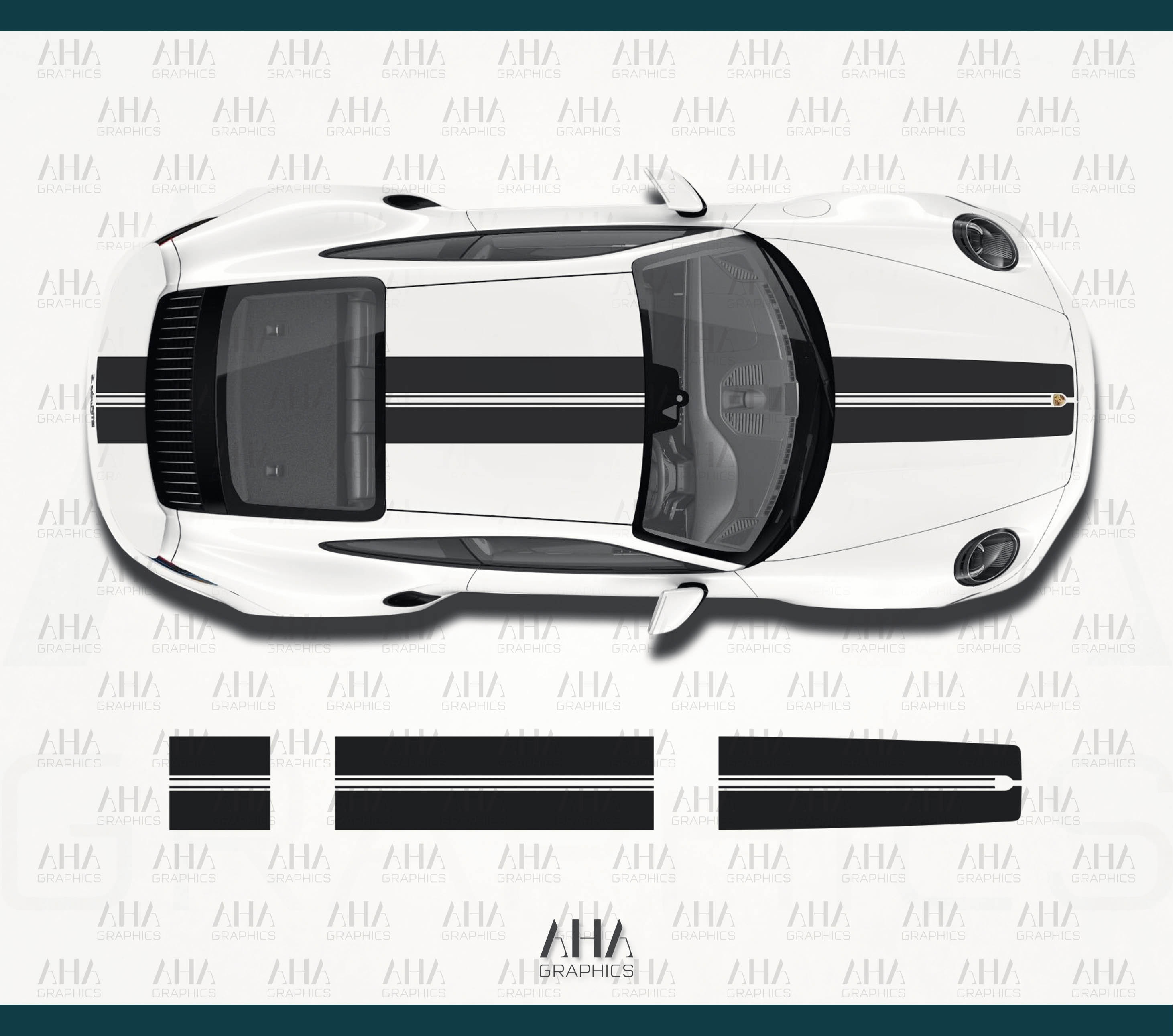 992 911 Carrera Turbo S 4S Center Stripes Decals