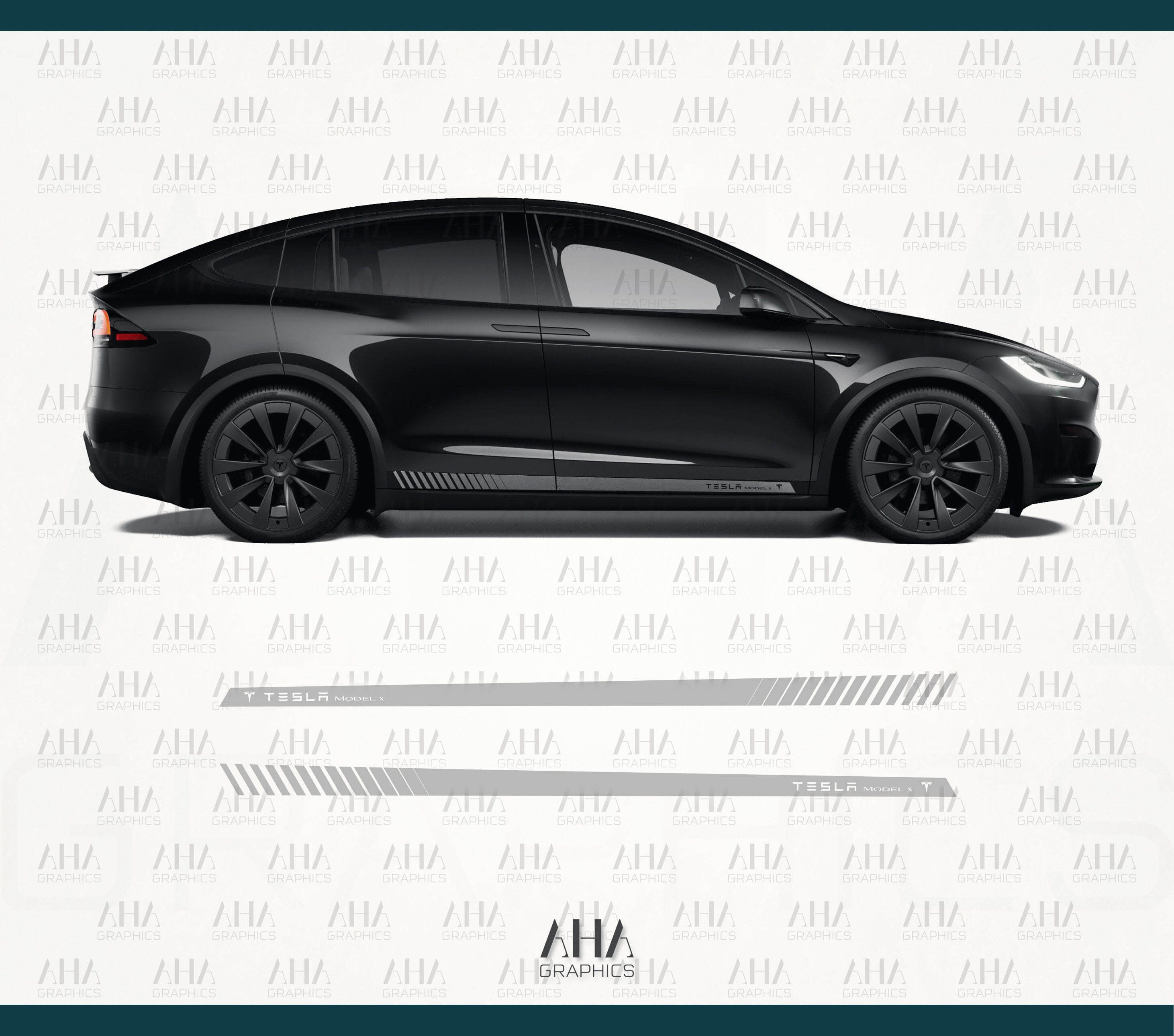 Tesla Model X Side Stripes Decals