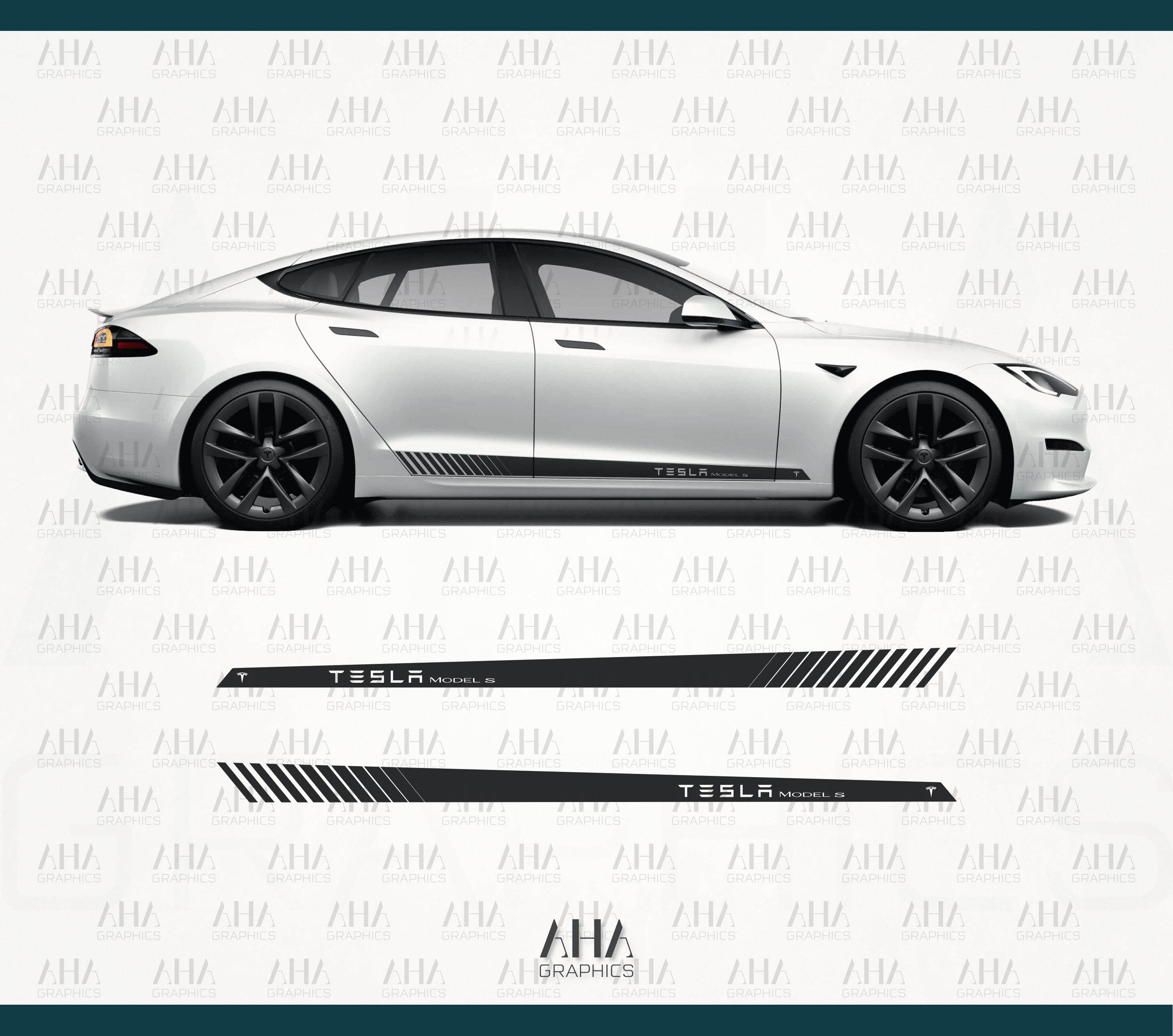 Tesla Model S Side Stripes Decals