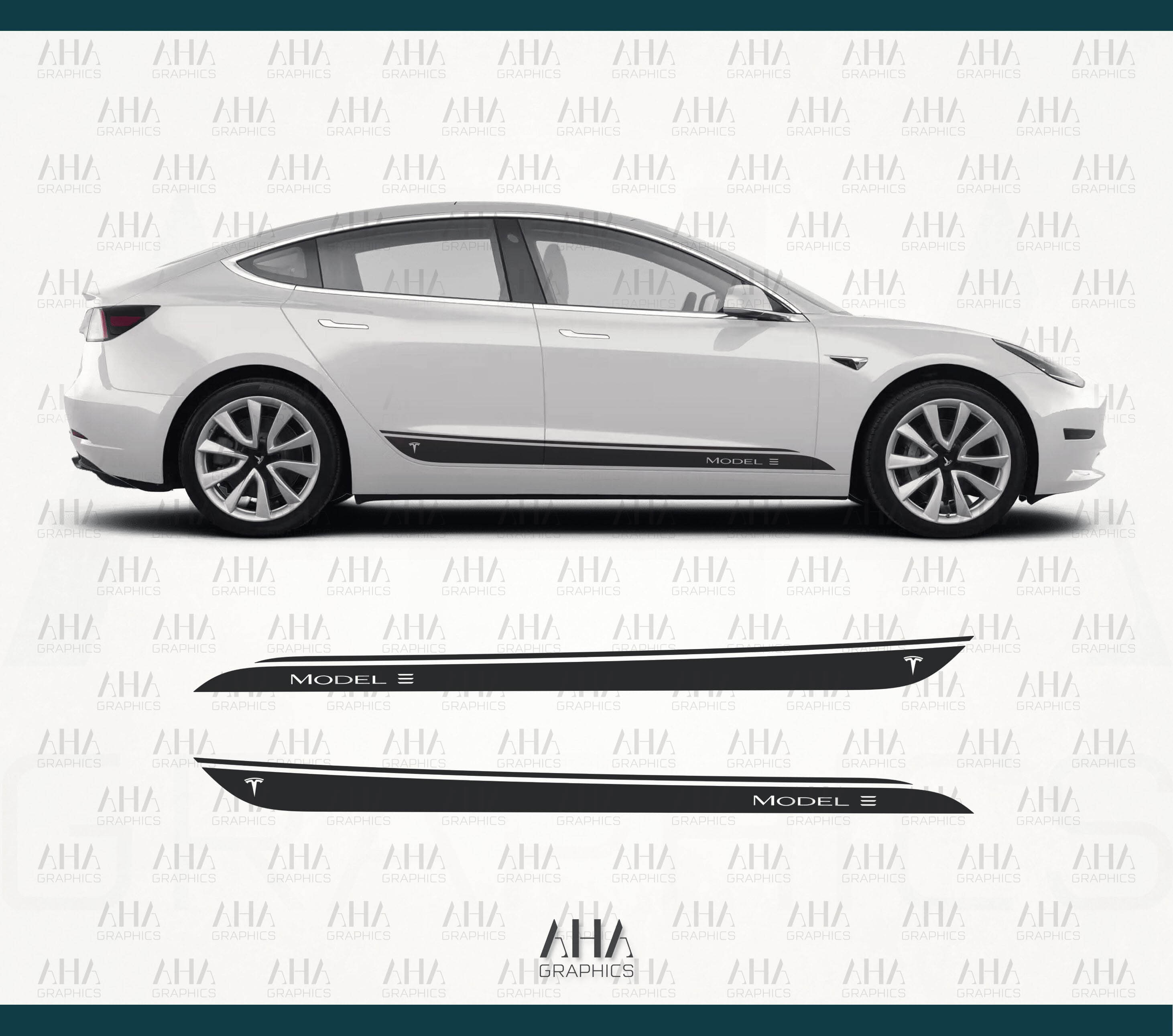 Tesla Model 3 Side Stripes Decals