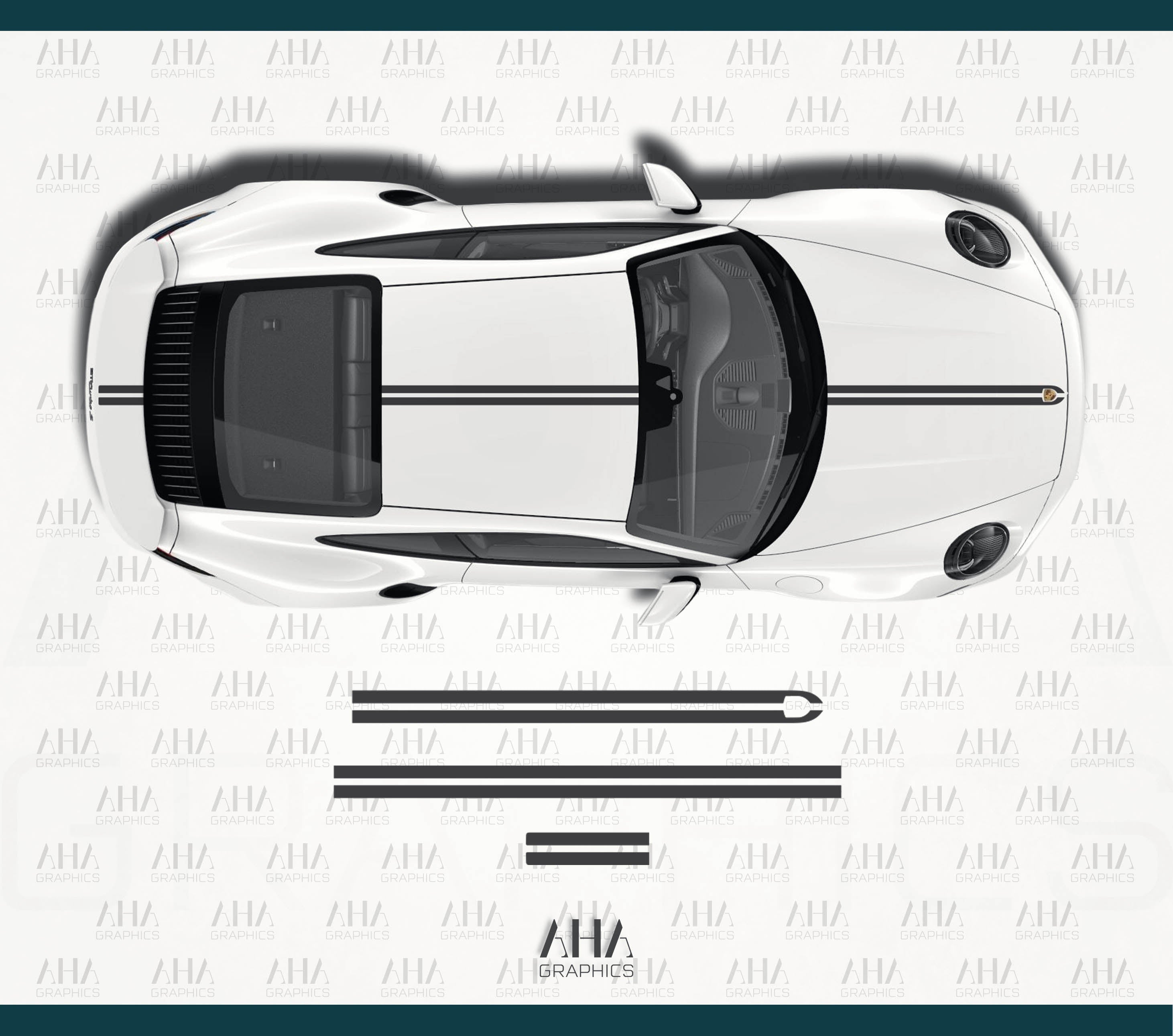 992 911 Turbo S 4S Carrera Center Stripes Decals
