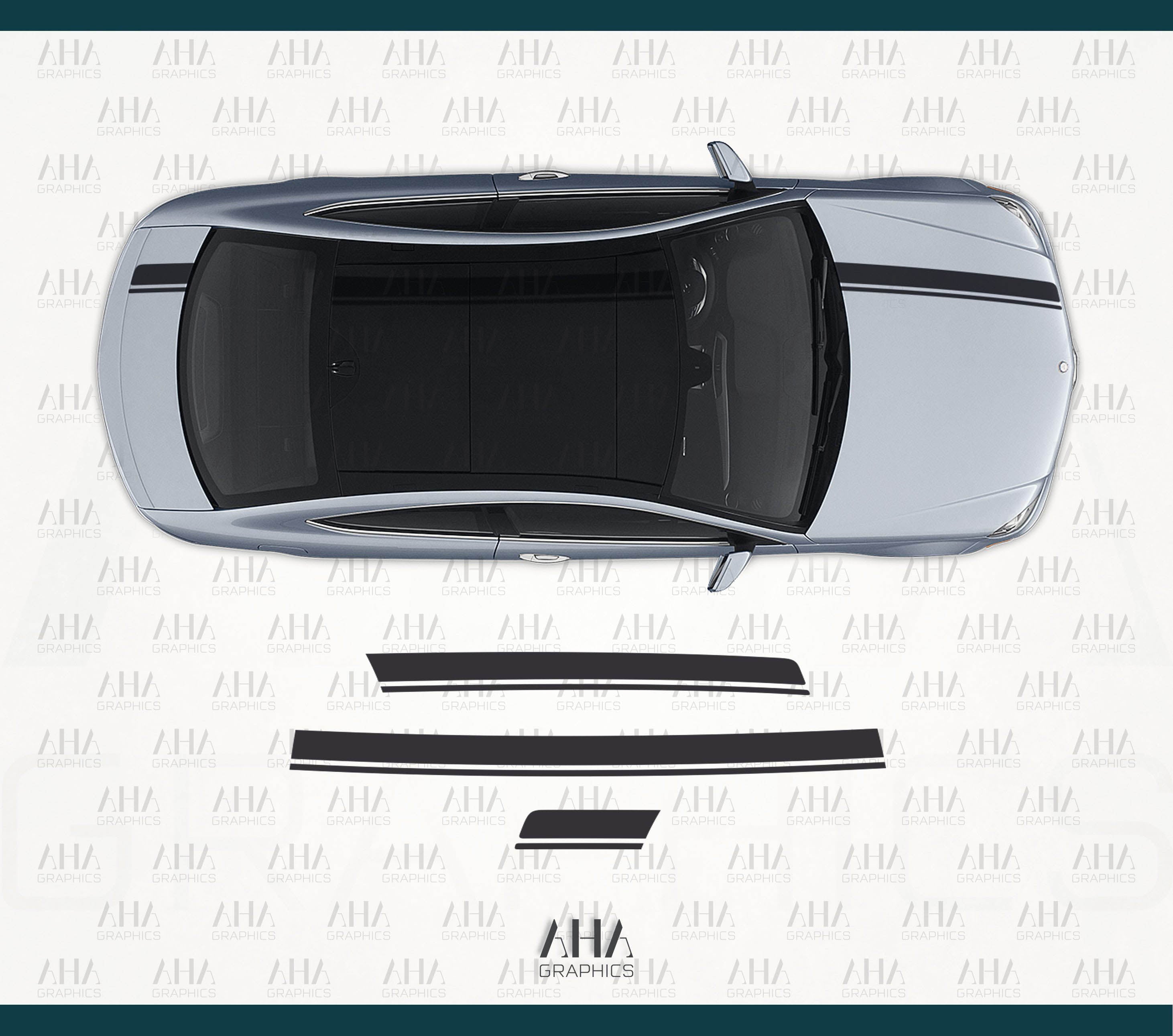 Mercedes Benz C Class Coupe W204 Center Stripes Decals