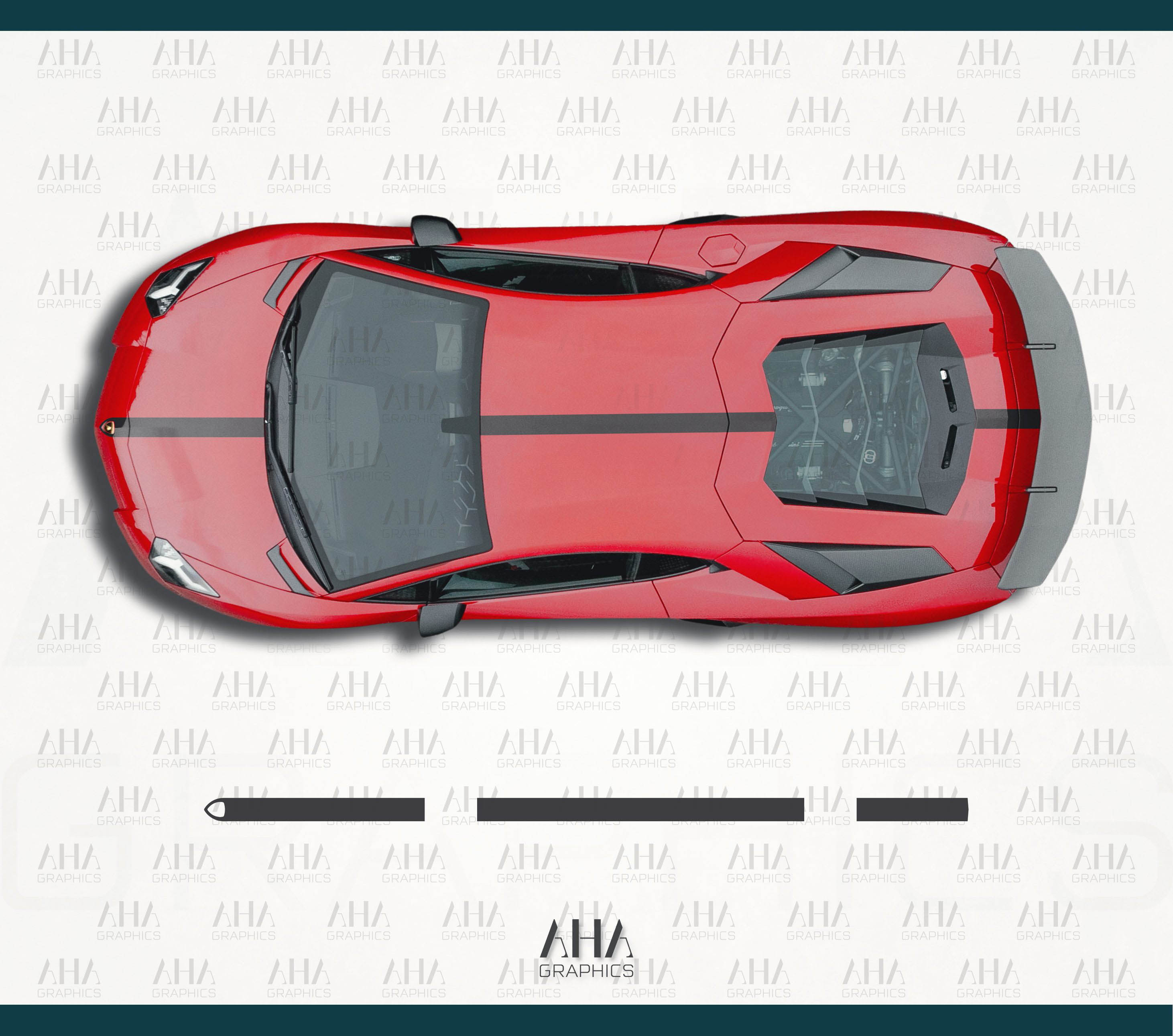 Lamborghini Aventador Center Stripes Decals