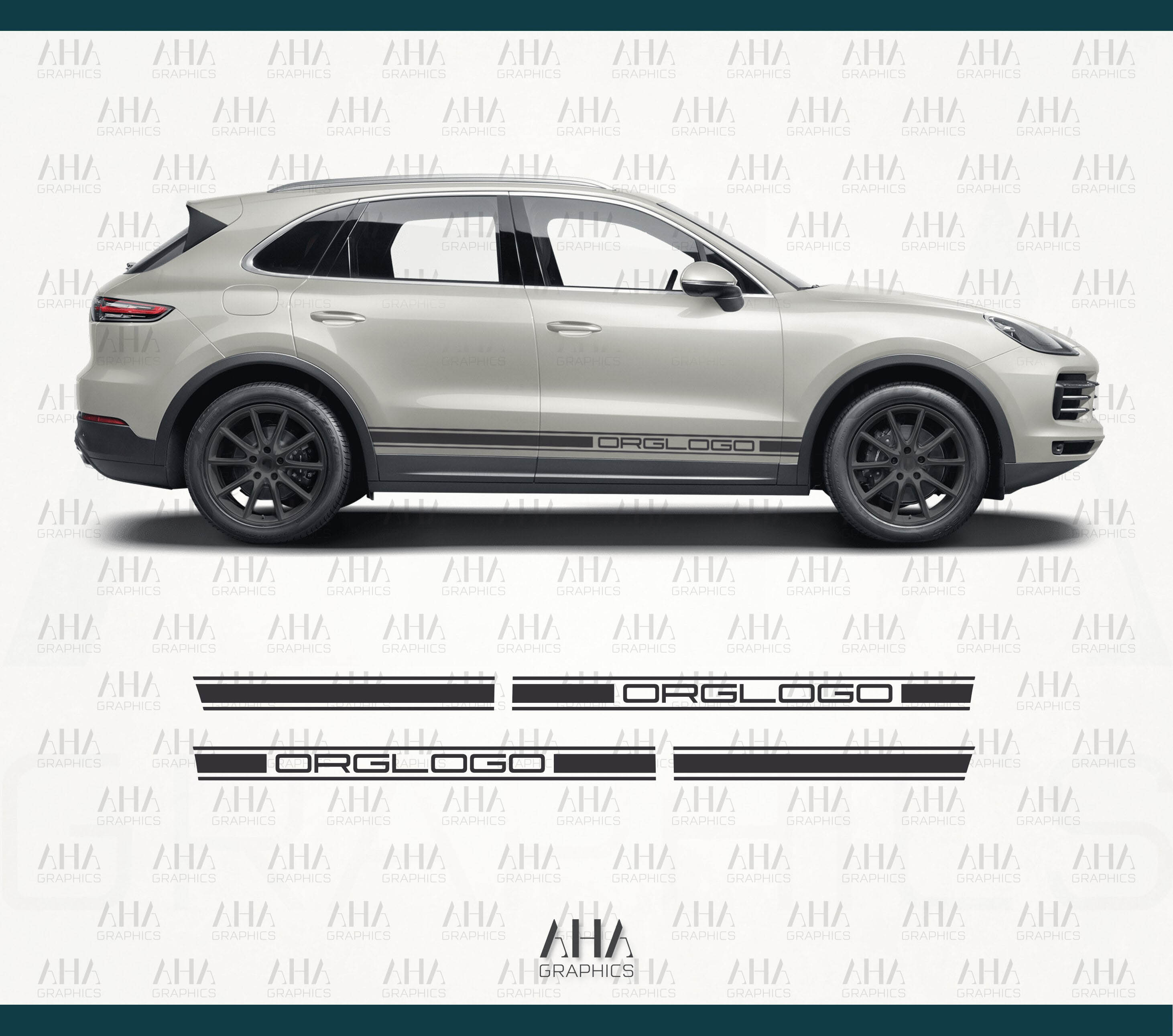Side Stripes Decals for 9YA Cayenne GTS Turbo Gt