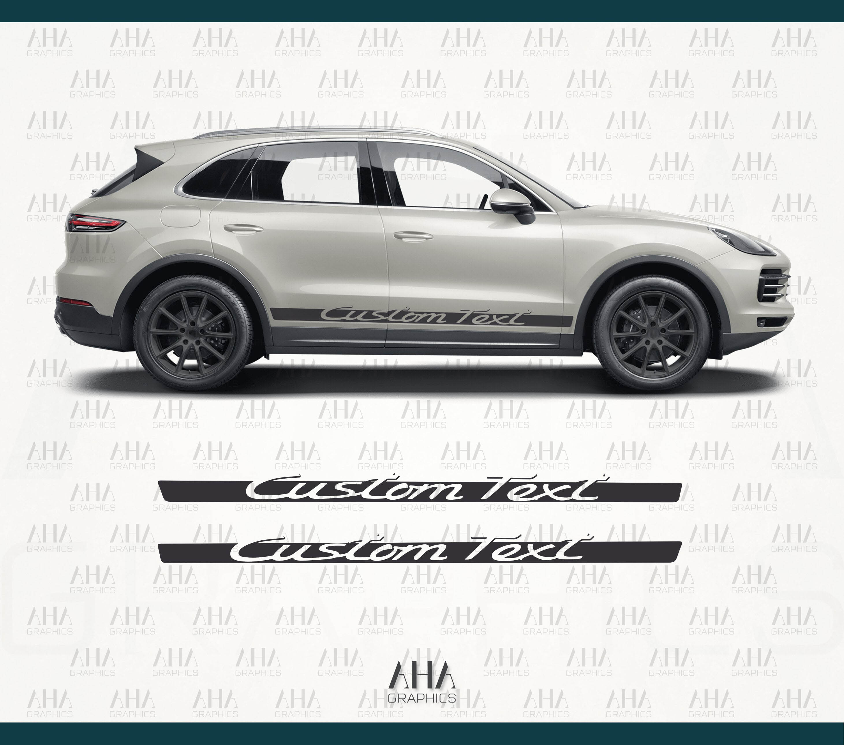9YA Cayenne GTS Turbo Gt Custom Text Side Stripes Decals
