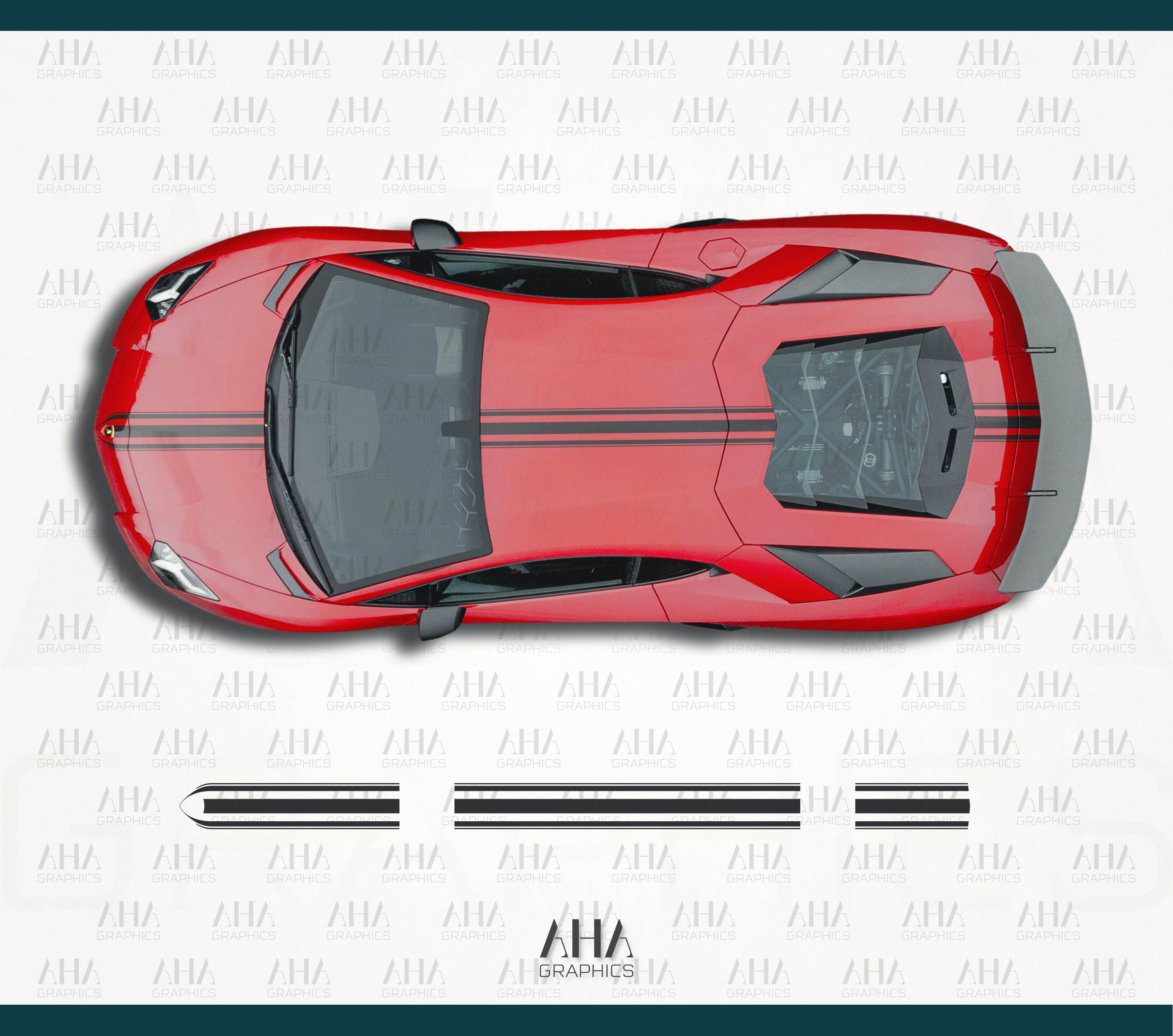 Lamborghini Aventador Center Stripes Decals