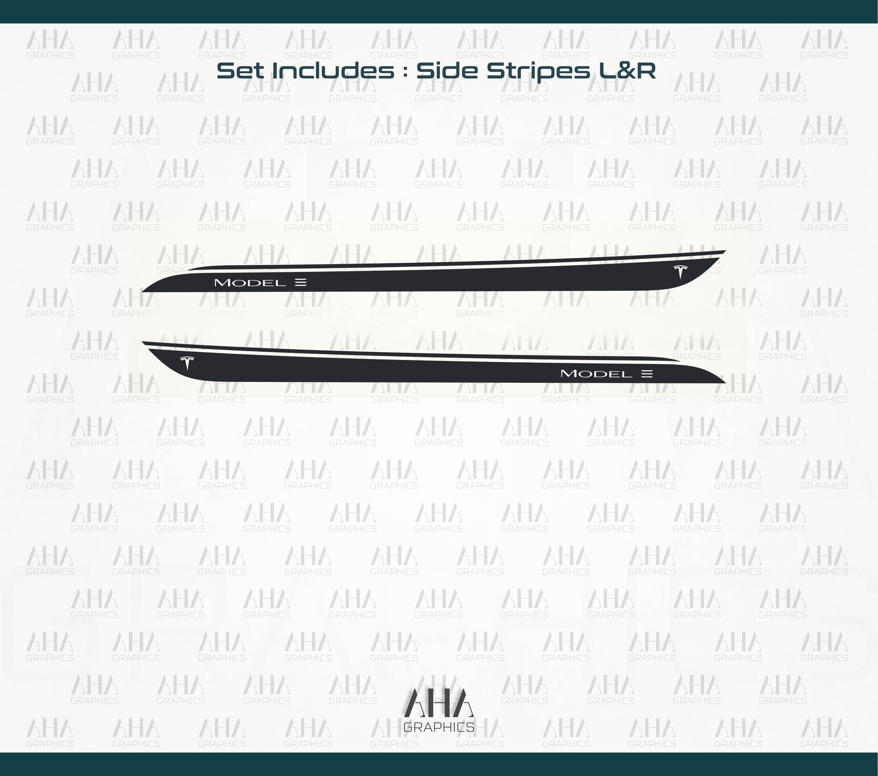 Tesla Model 3 Side Stripes Decals