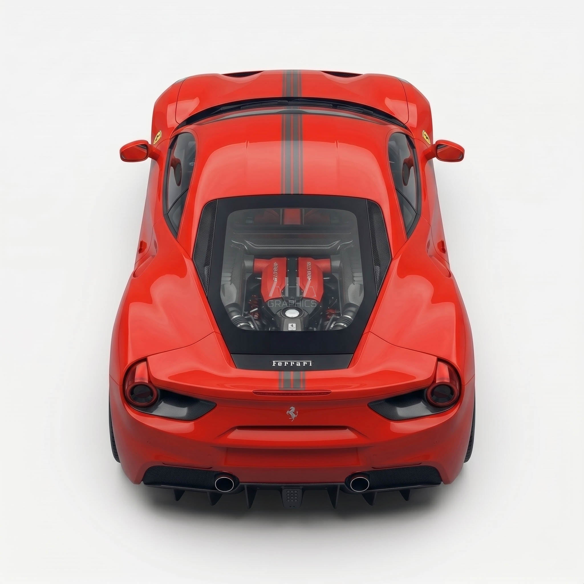 Ferrari 488 GTB Center Stripes Decals