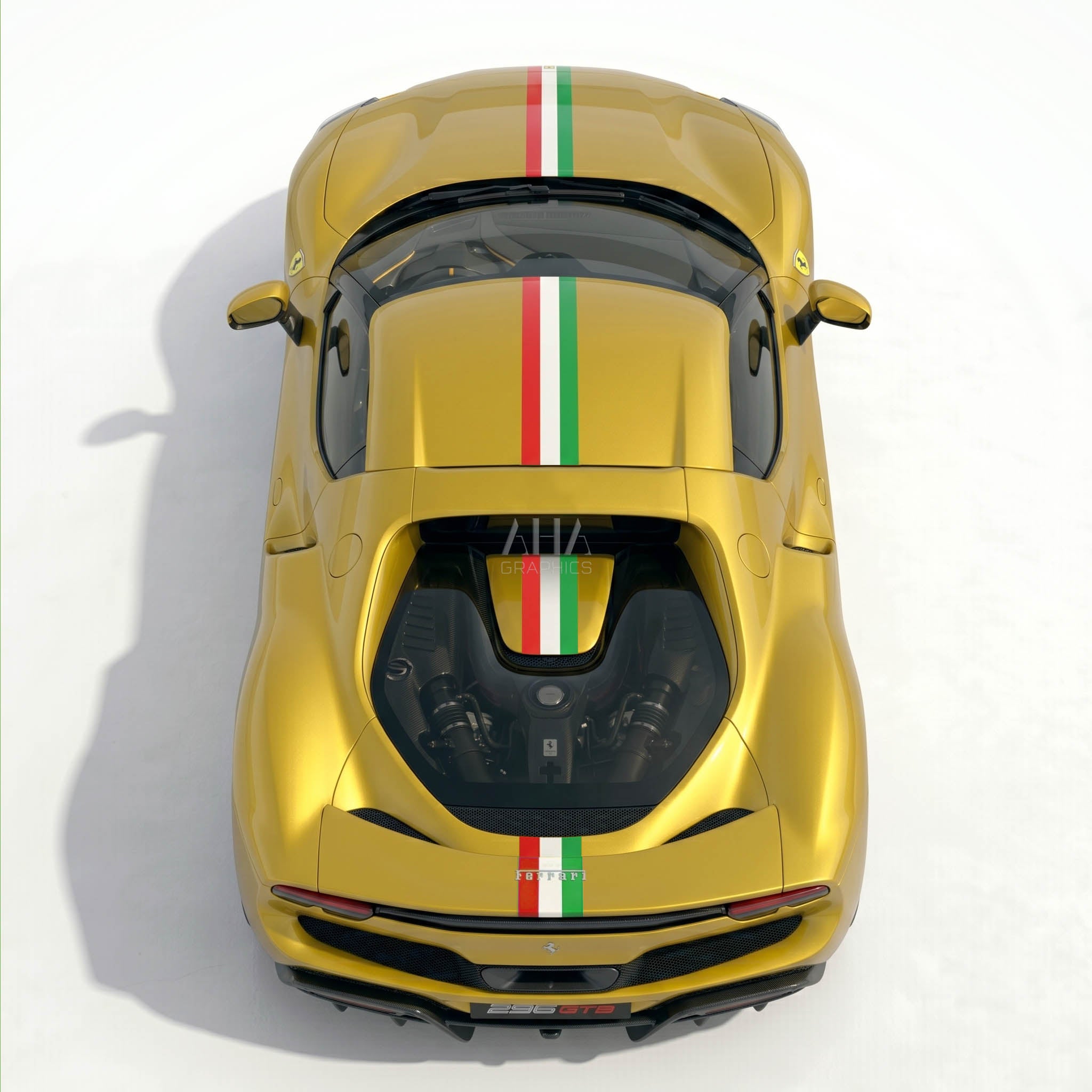 Ferrari 296 GTB Italian Center Stripes Decals
