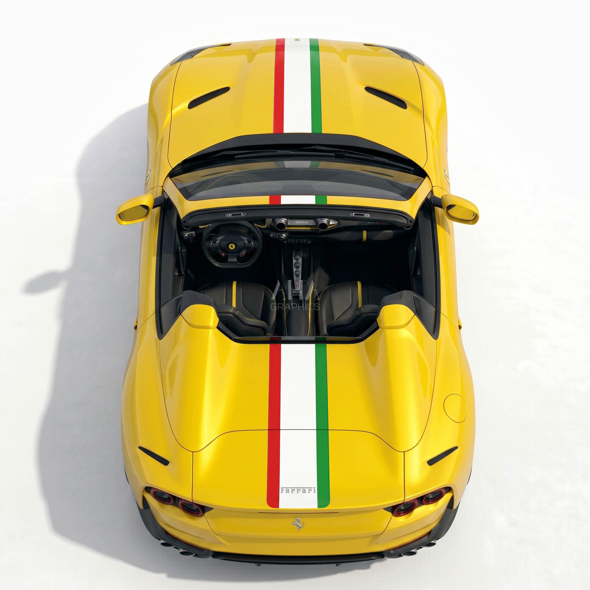 Ferrari 812 GTS Italian Center Stripes Decals