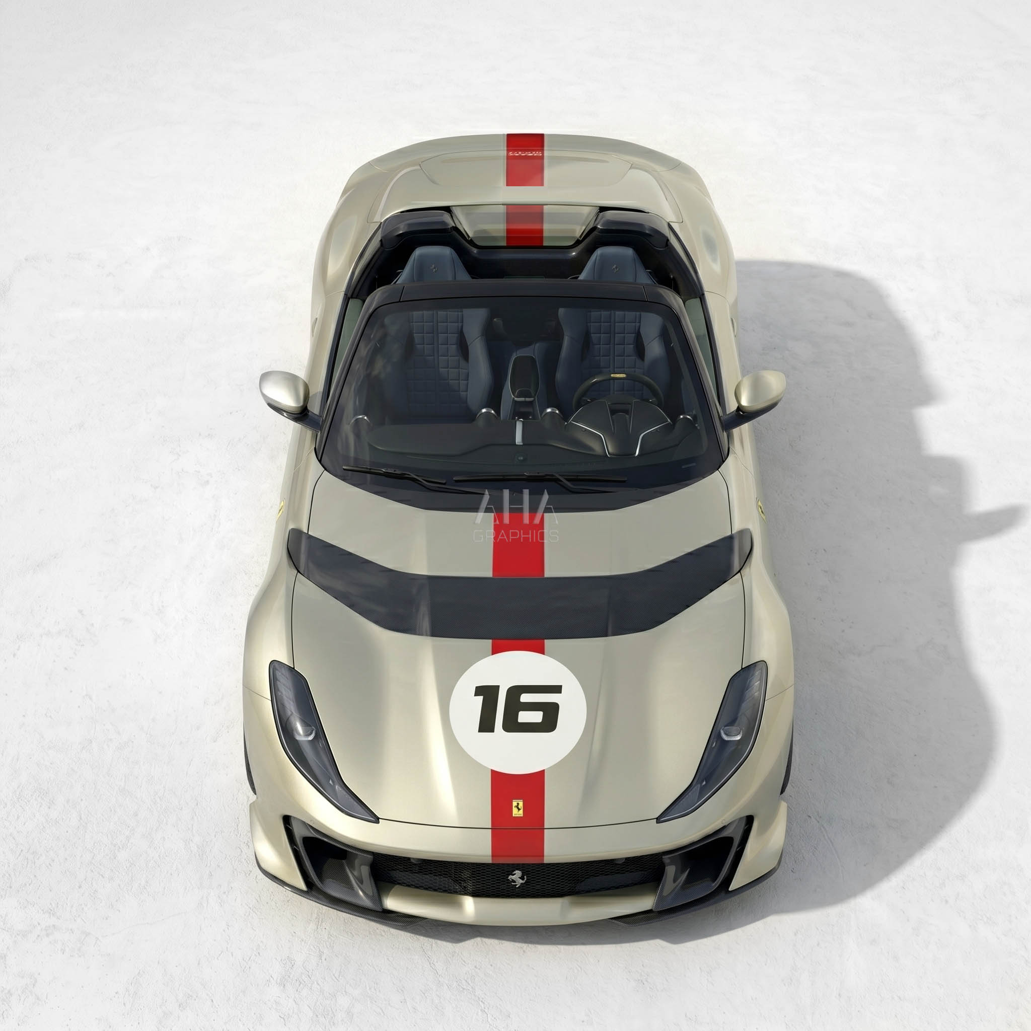 Ferrari 812 Competizione A Center Stripes Decals With Number
