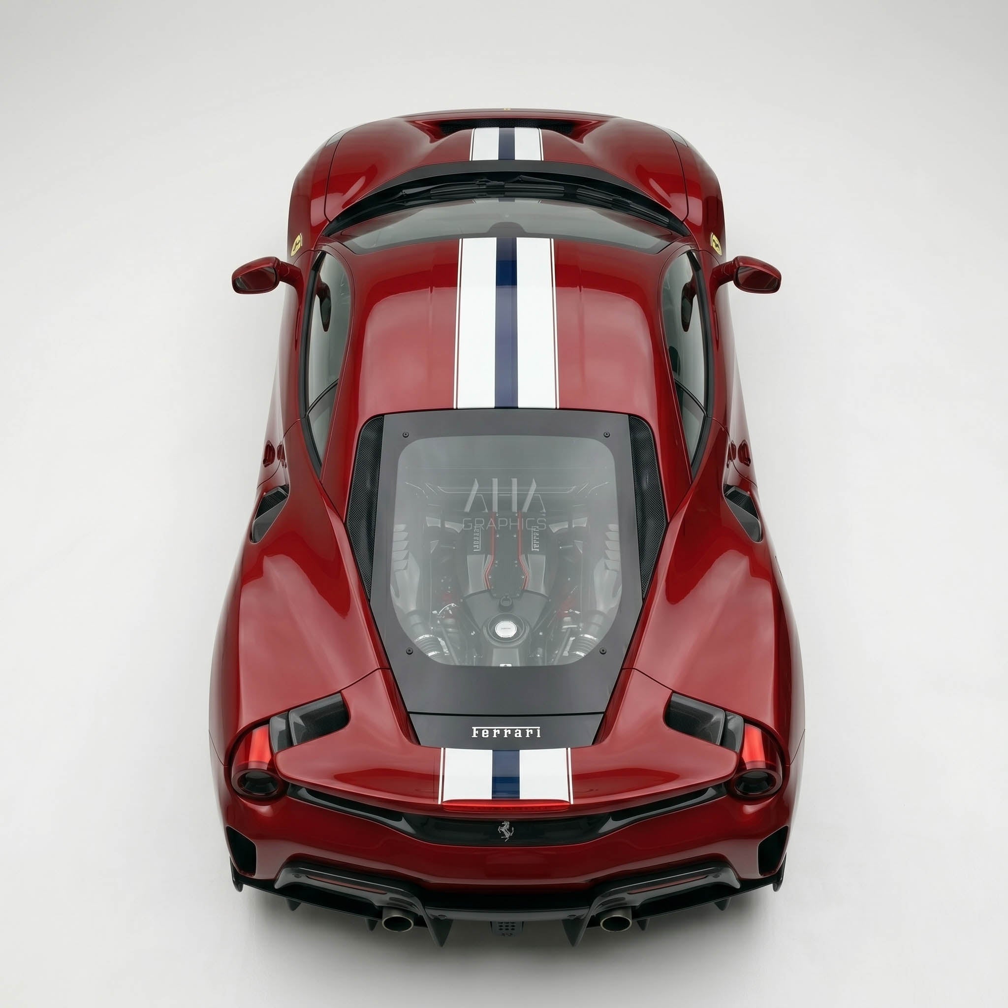 Ferrari 488 Pista Center Stripes Decals