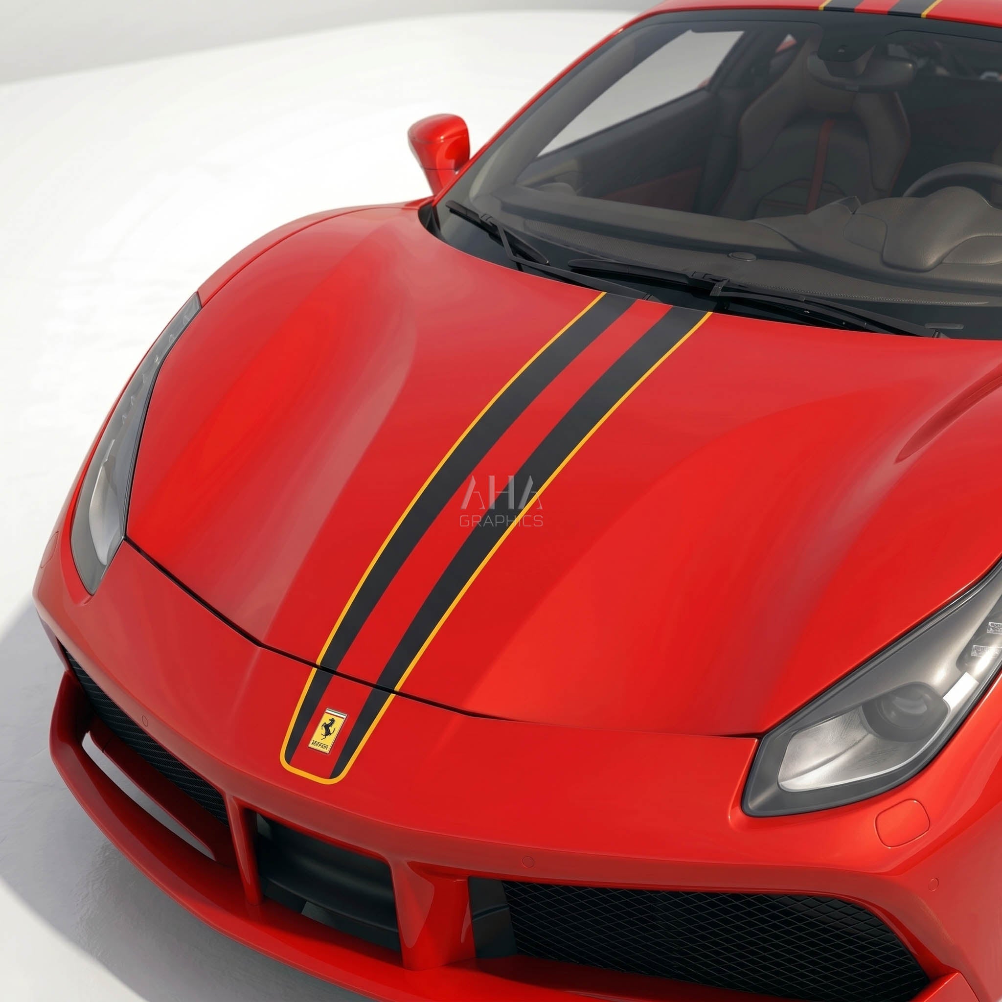 Ferrari 488 GTB Center Stripes Decals