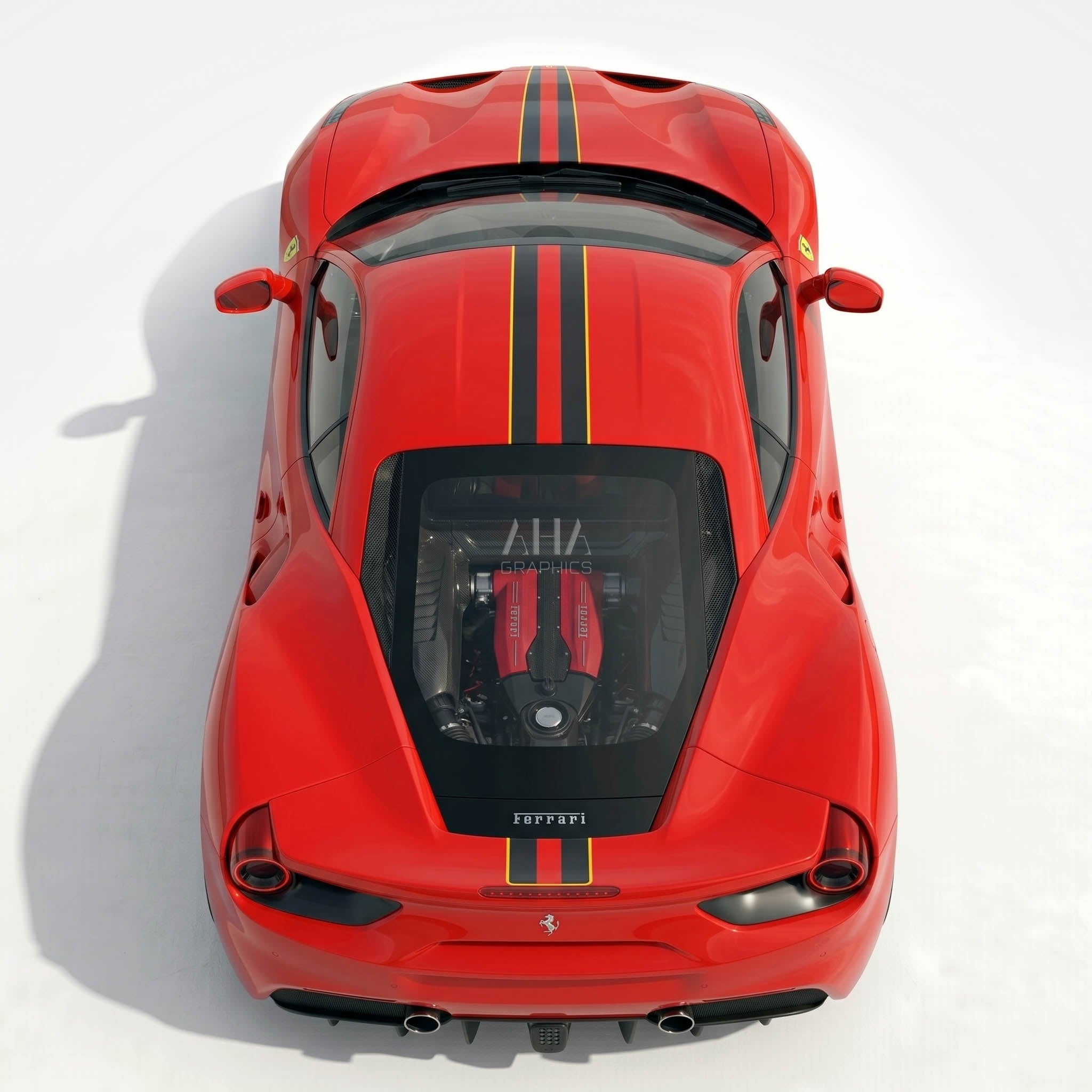 Ferrari 488 GTB Center Stripes Decals