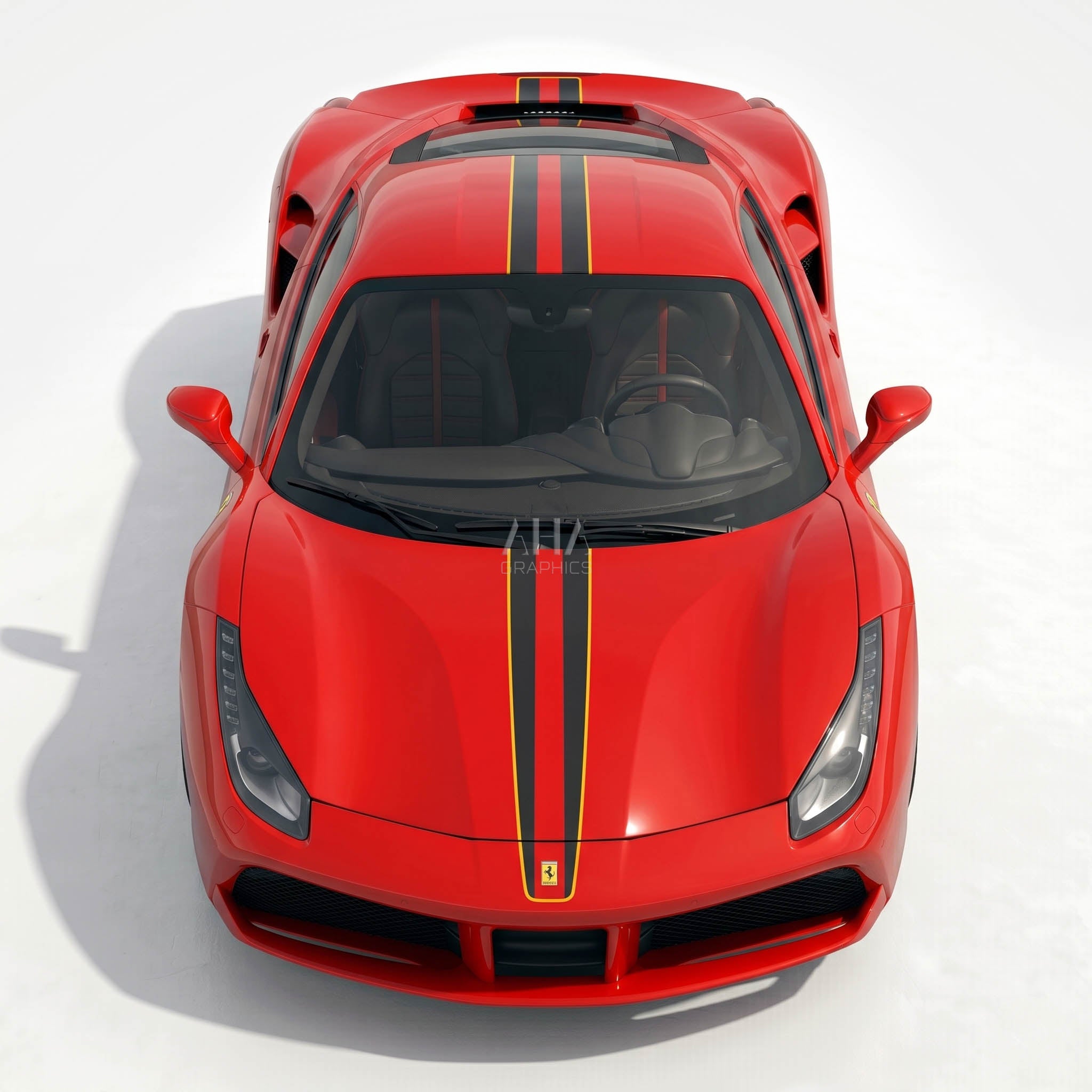 Ferrari 488 GTB Center Stripes Decals