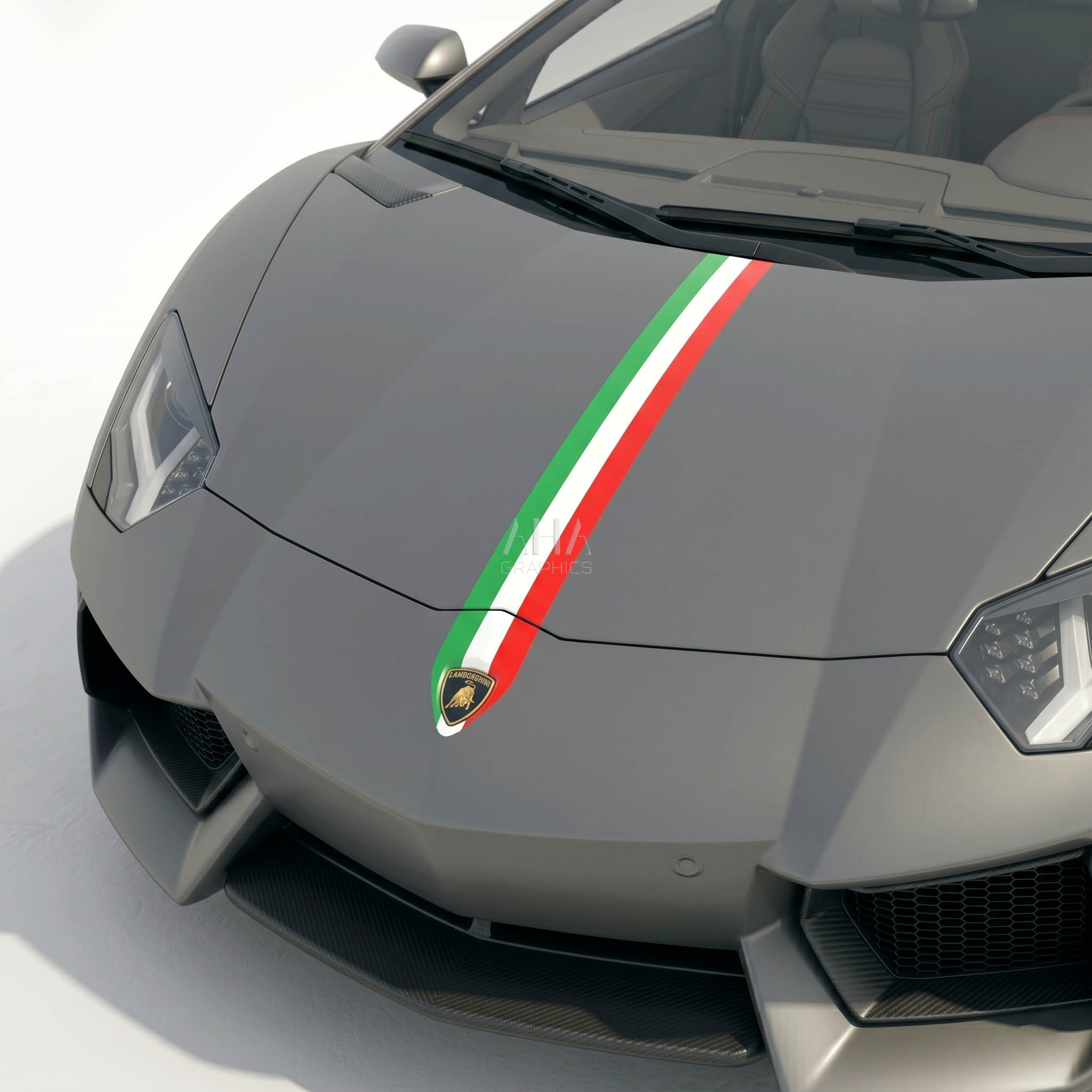 Lamborghini Aventador Italia Center Stripes Decals