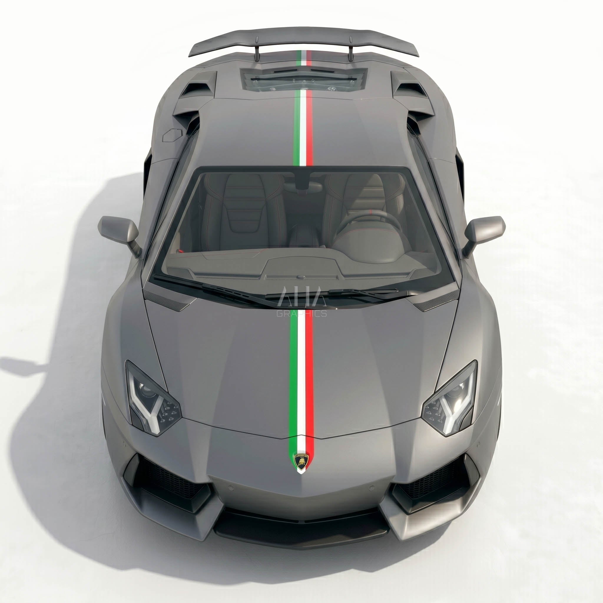 Lamborghini Aventador Italia Center Stripes Decals
