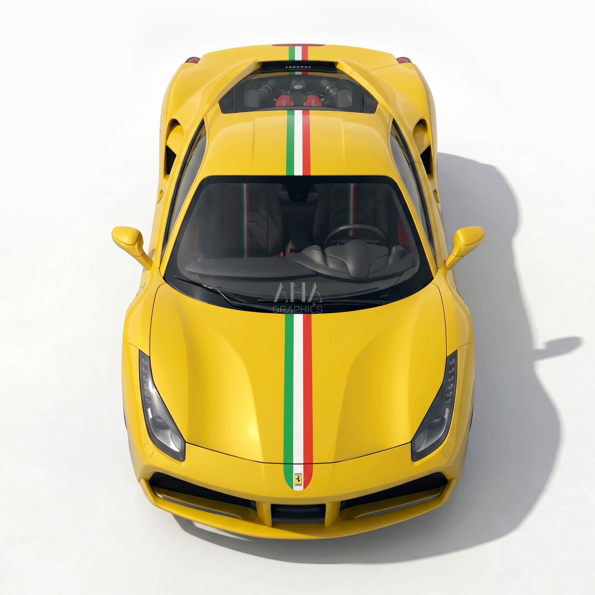 Ferrari 488 GTB Italian Center Stripes Decals