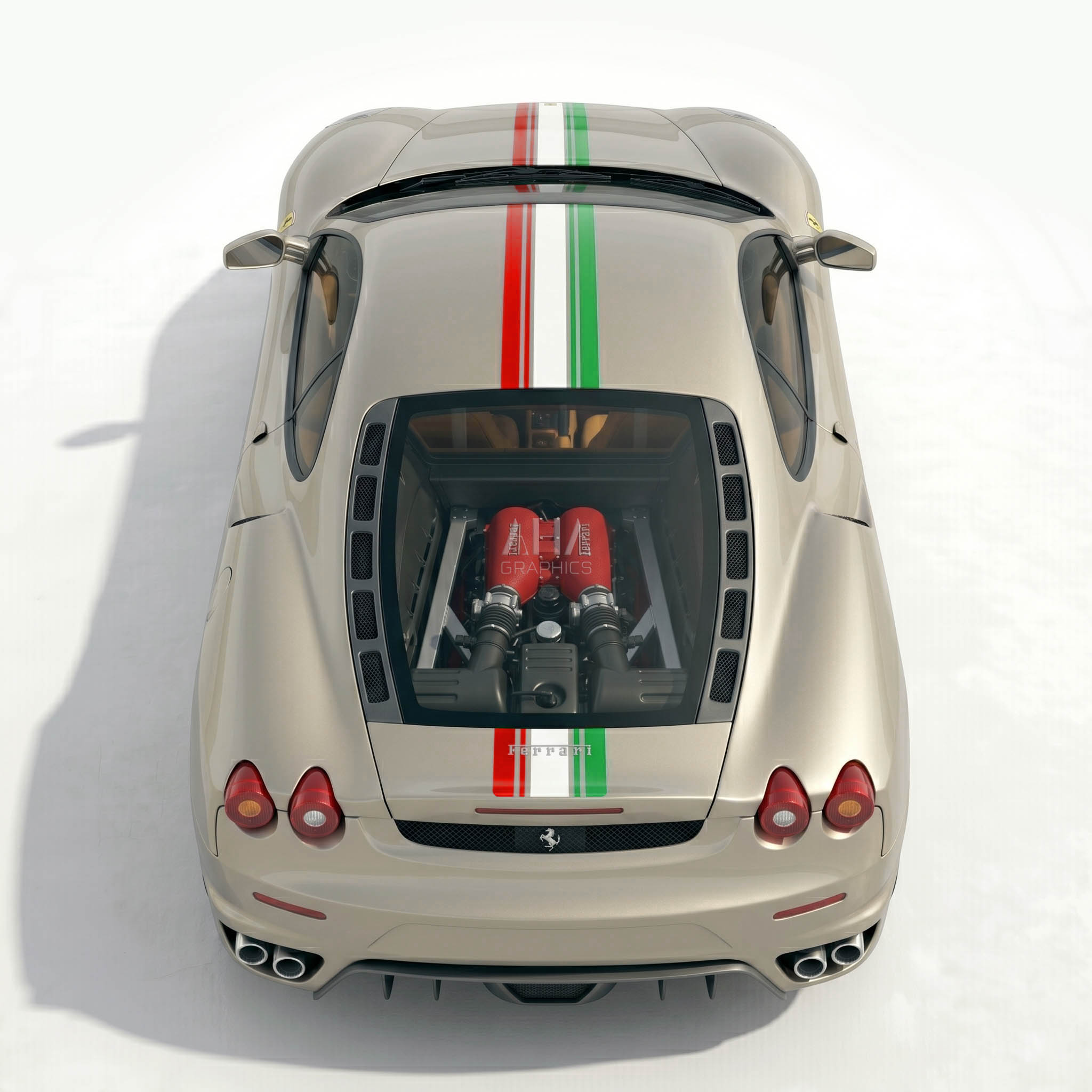 Ferrari F430 Italian Center Stripes Decals
