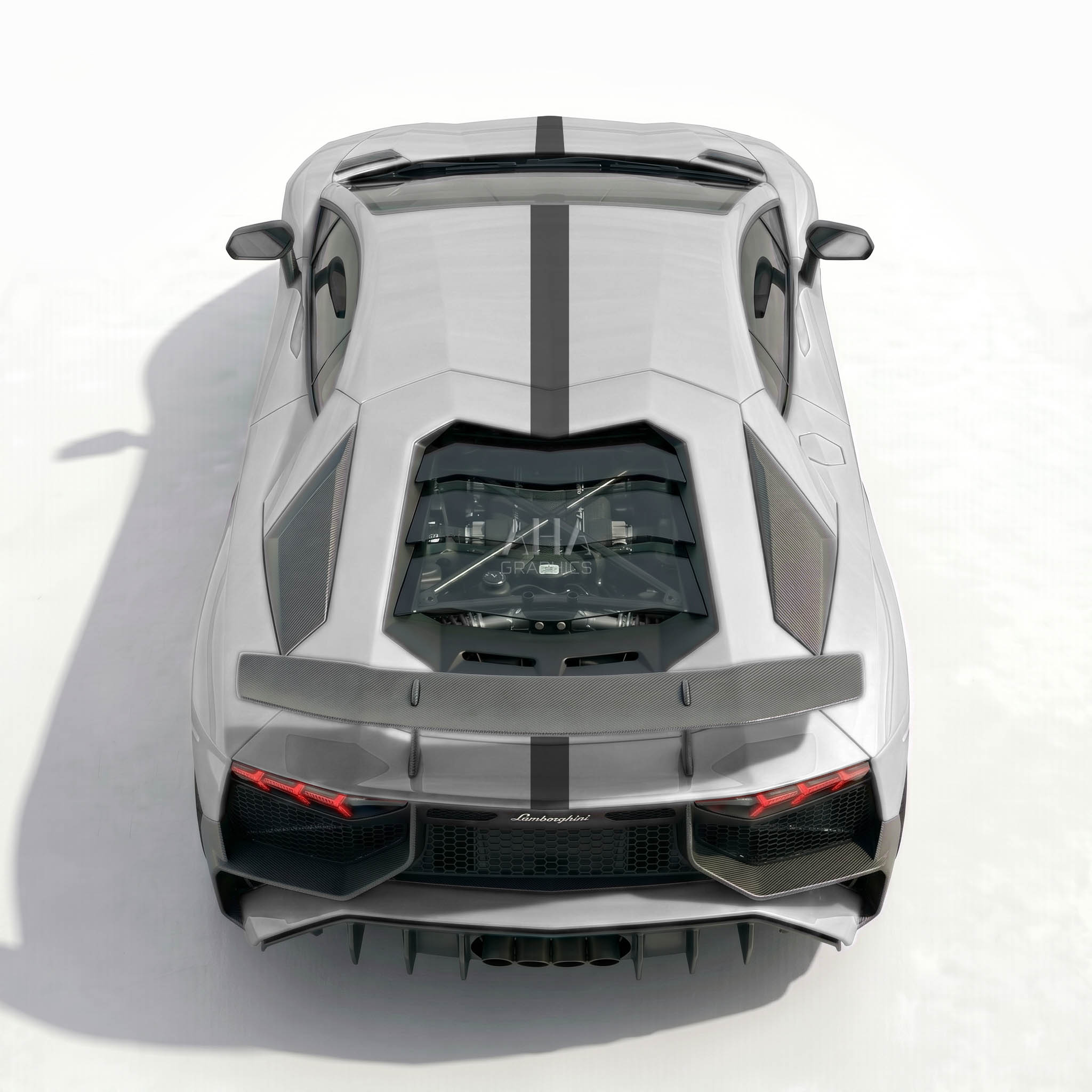 Lamborghini Aventador Center Stripes Decals