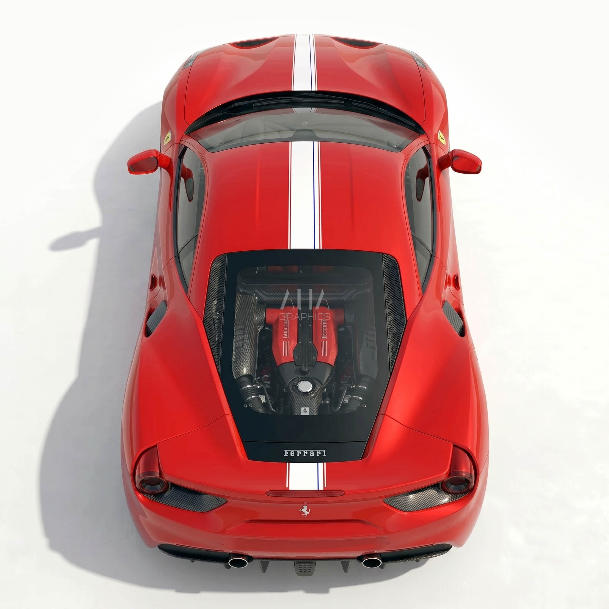 Ferrari 488 GTB Center Stripes Decals
