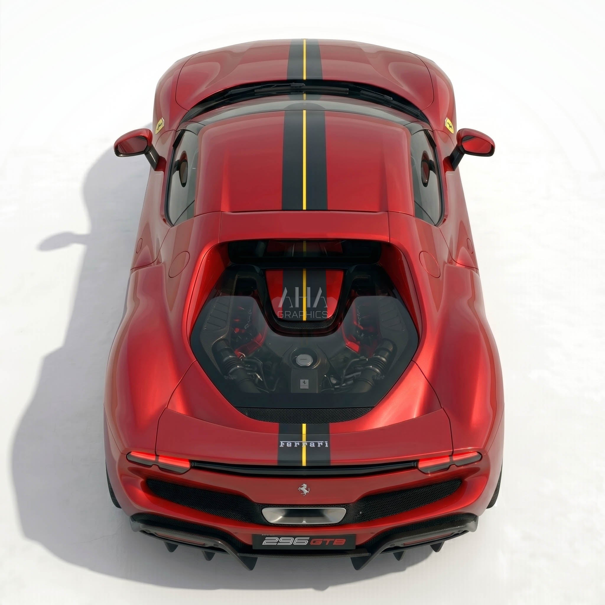 Ferrari 296 GTB Center Stripes Decals