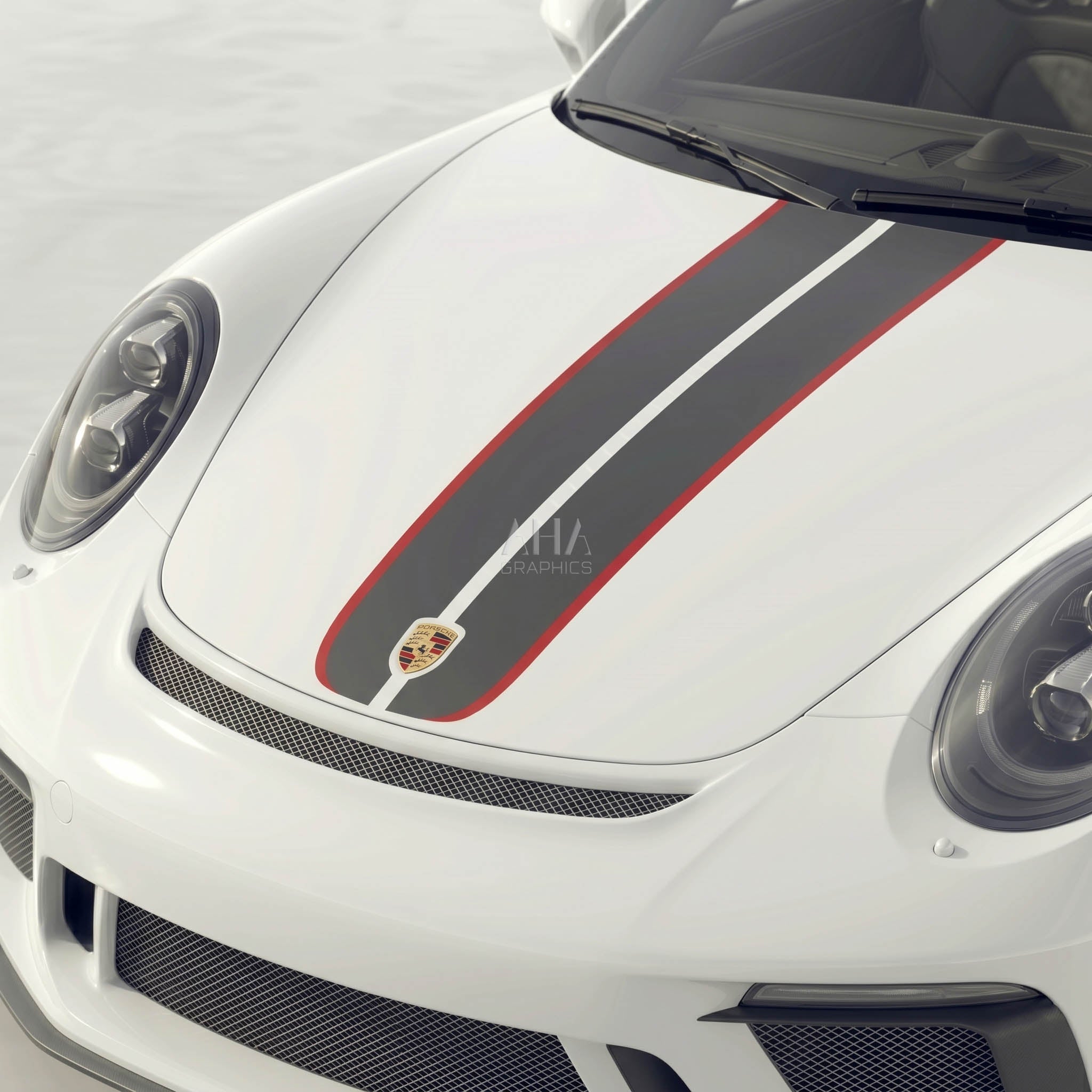 991 911R GT3 Touring Center Stripes Decals