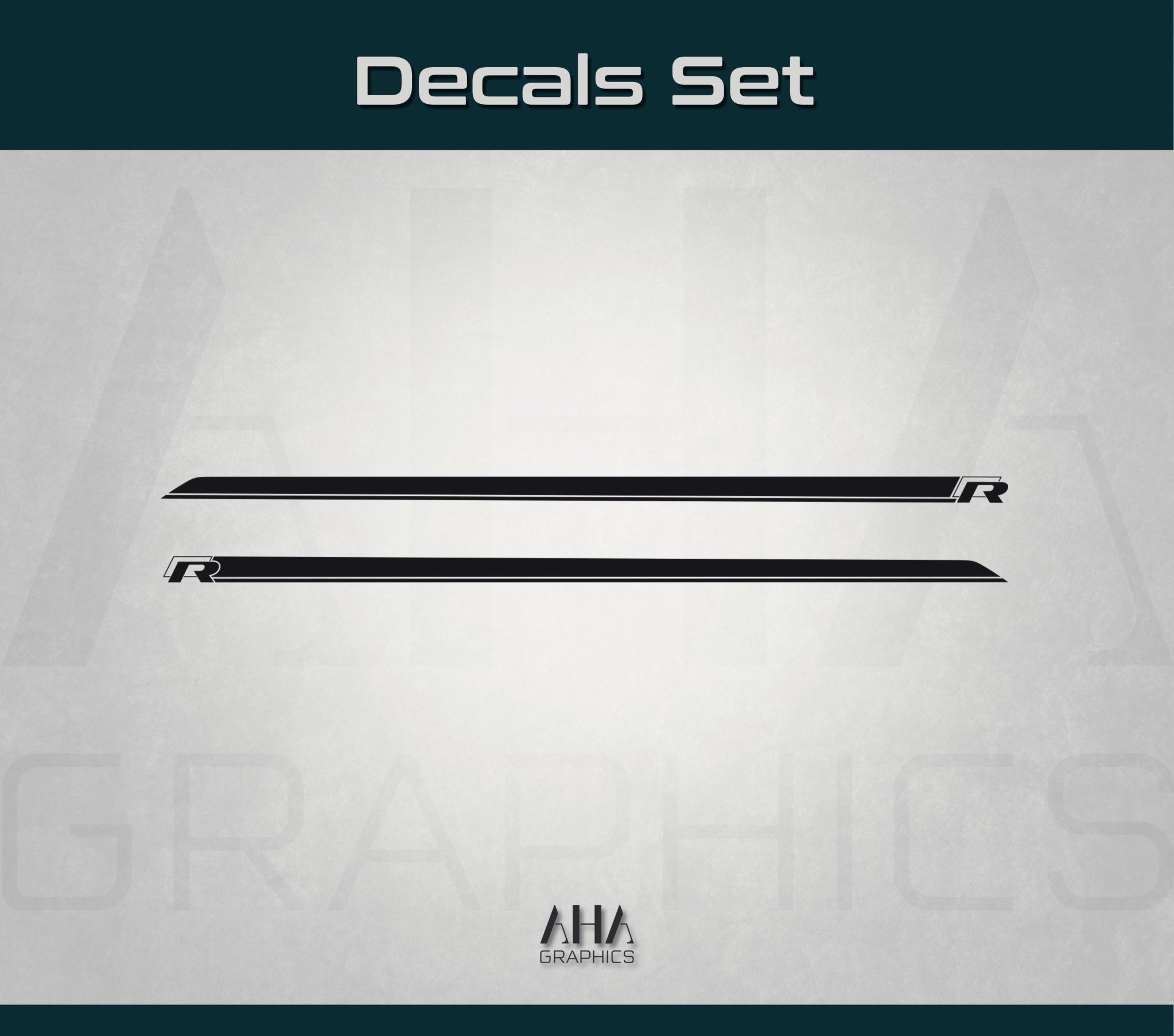Volkswagen GOLF 7 R Line Side Stripes Decals VW MK7 Side Graphics