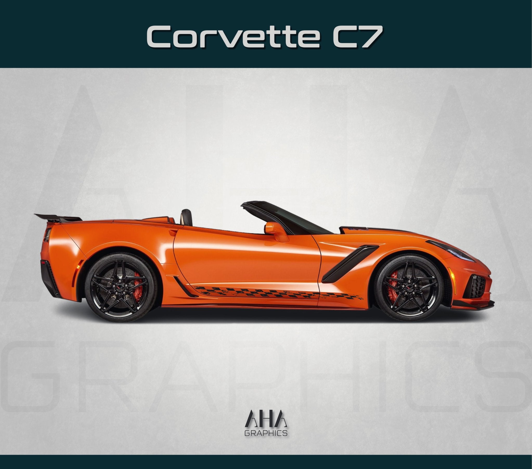Scratched Side Stripes Decals for Chevrolet Corvette C7 ZR1