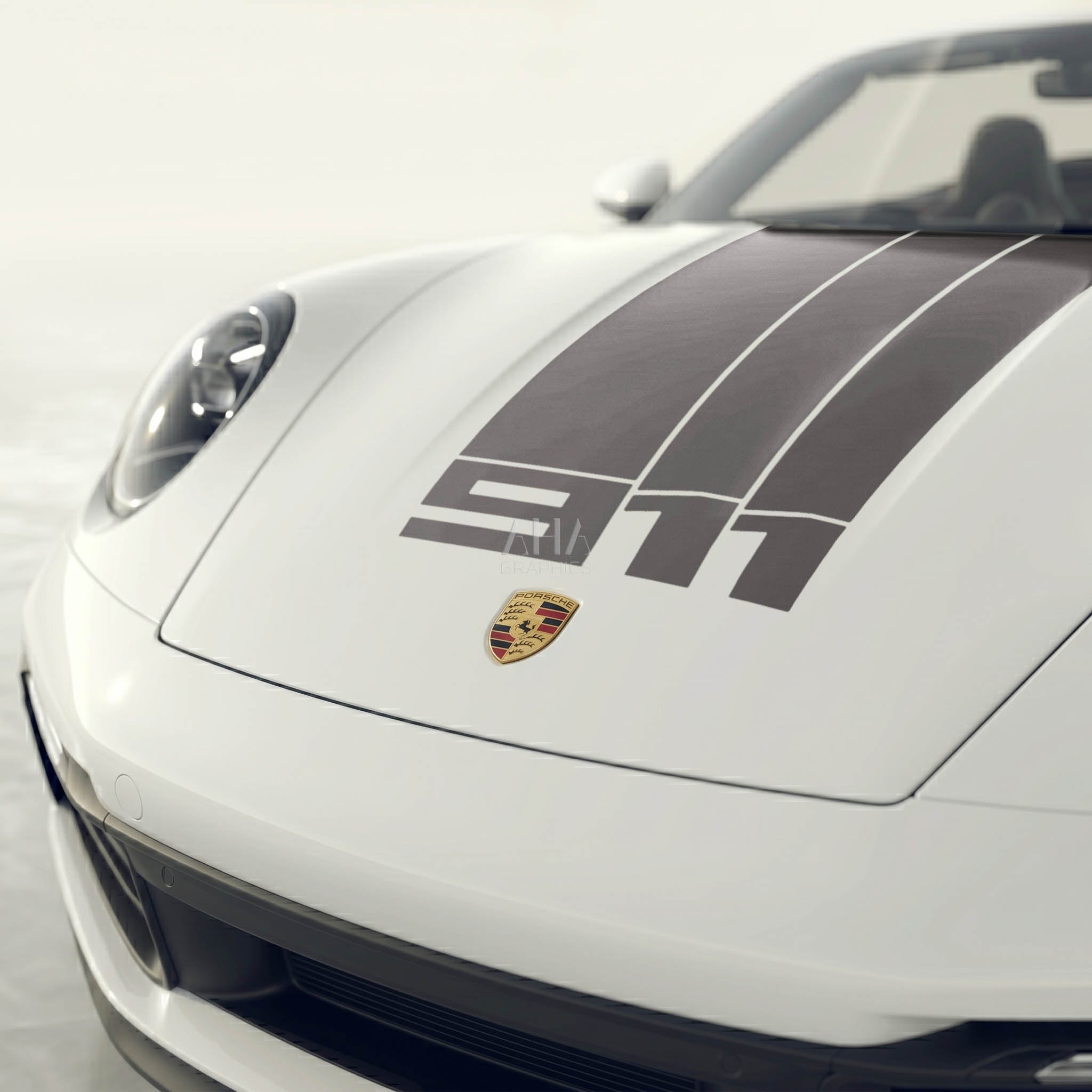 992 911 Turbo S Cabriolet Center Stripes Decals
