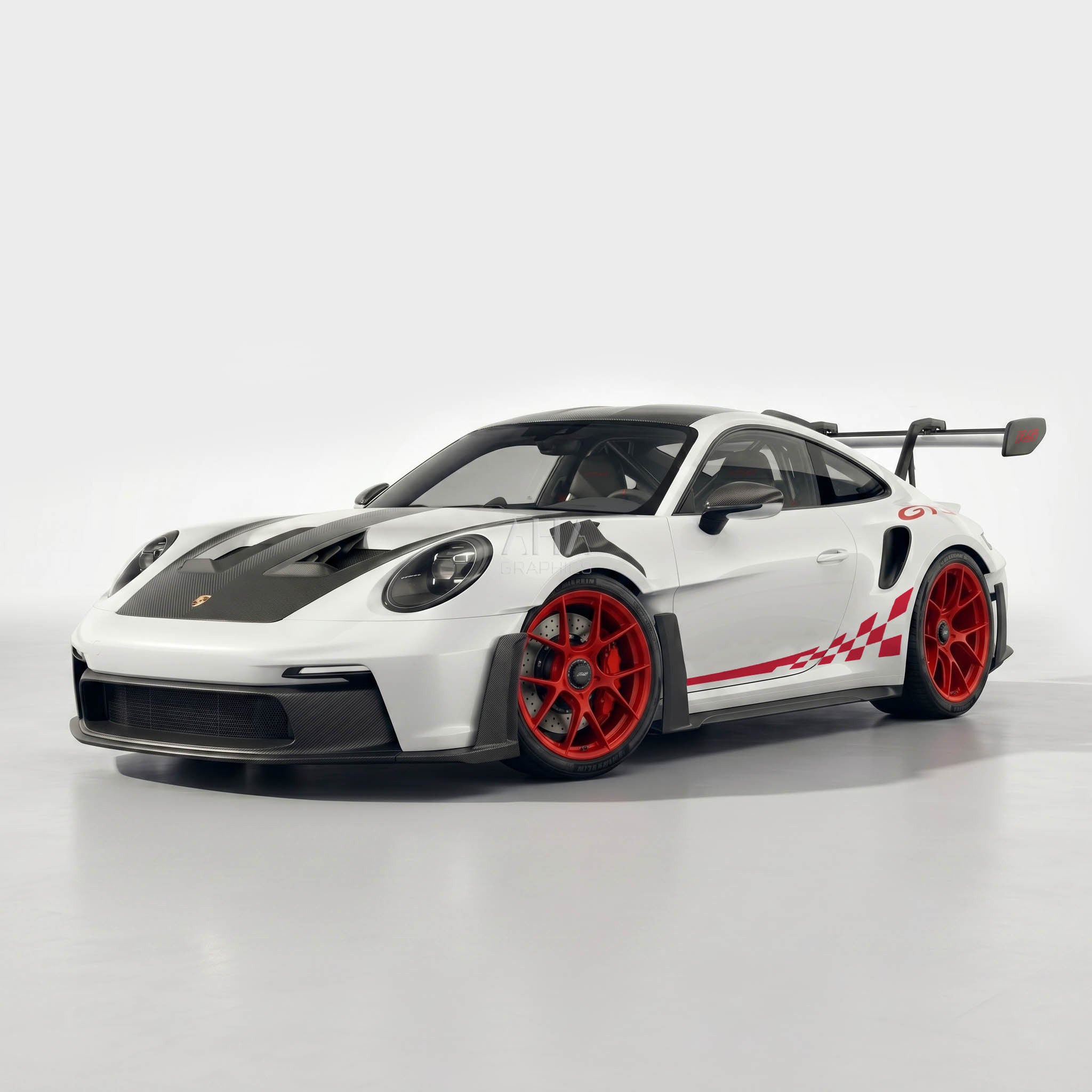992 GT3 RS Checkered Side Stripes Decals