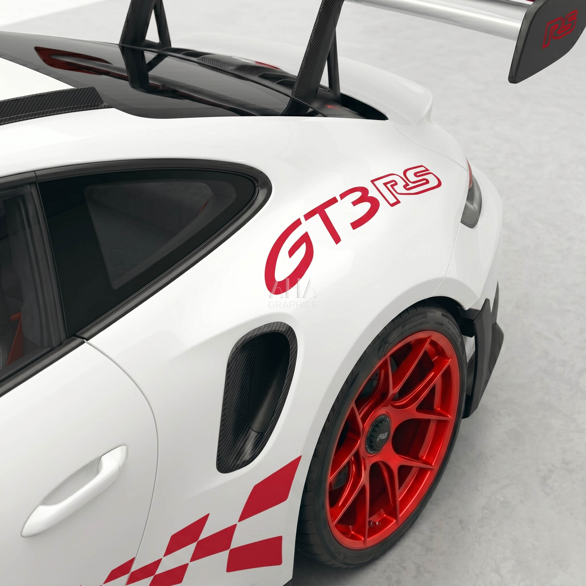 992 GT3 RS Checkered Side Stripes Decals