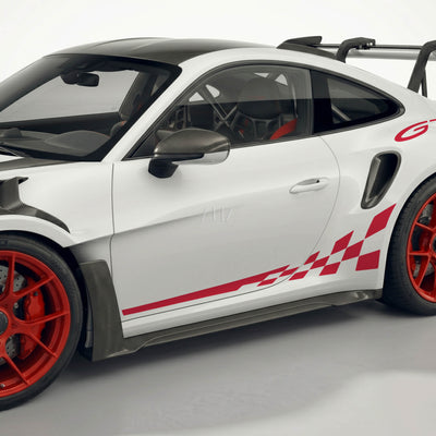 992 GT3 RS Checkered Side Stripes Decals