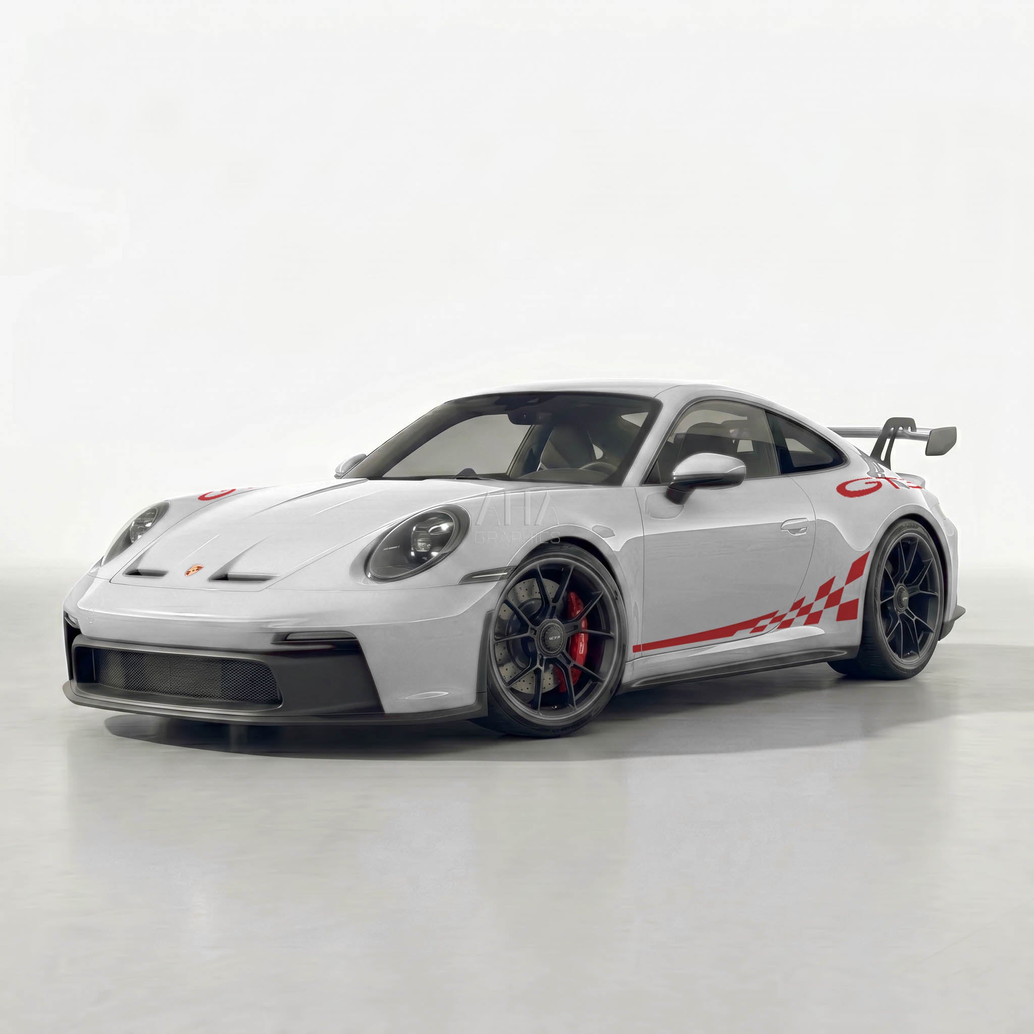 992 GT3 Checkered Side Stripes with Fenders Decals
