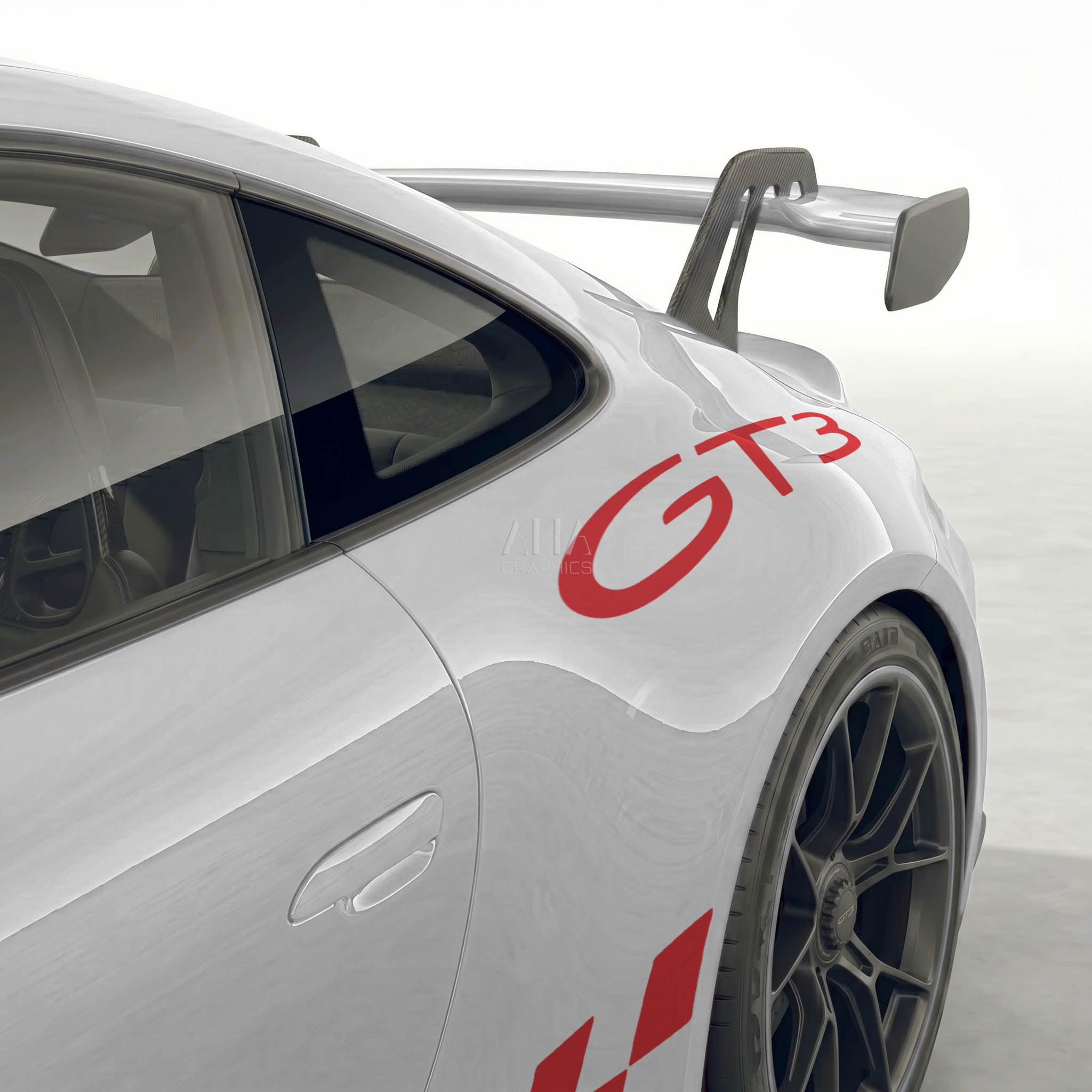 992 GT3 Checkered Side Stripes with Fenders Decals