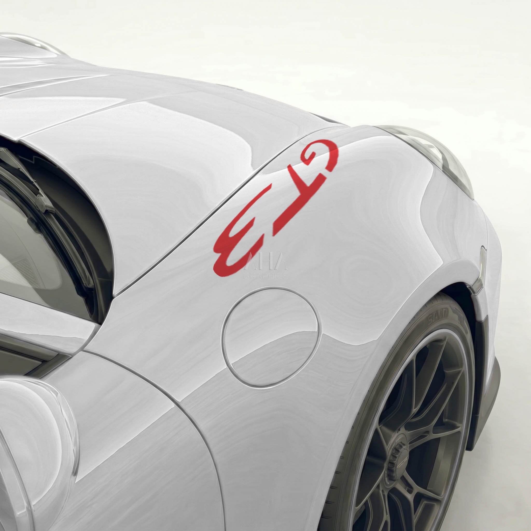 992 GT3 Checkered Side Stripes with Fenders Decals