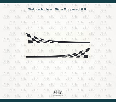 992 911  GT3 Checkered Side Stripes Decals