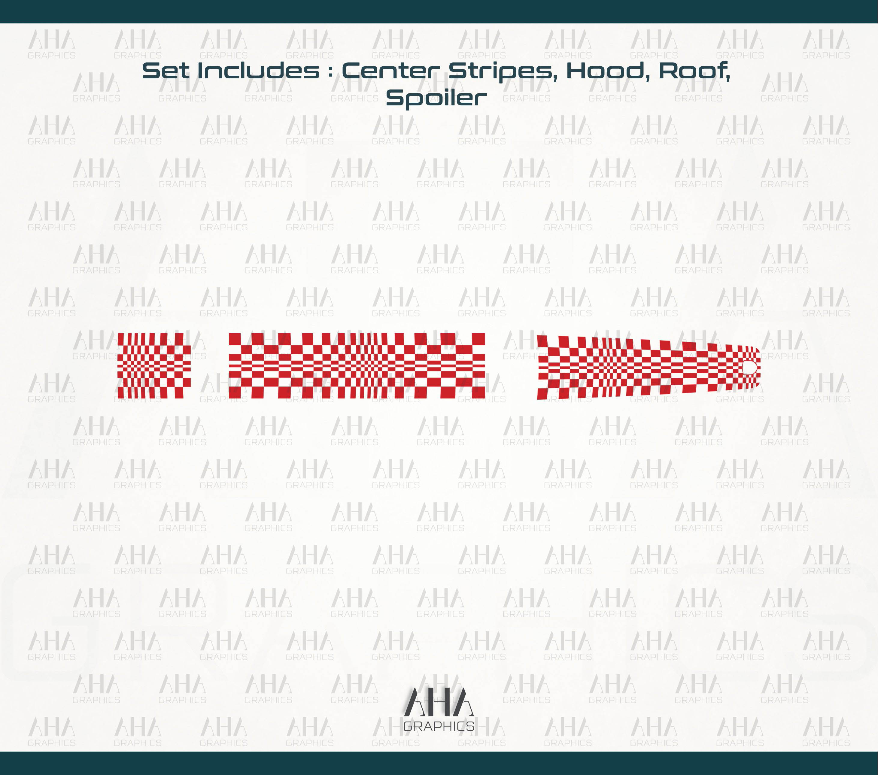992 GT3 Touring Checkered Center Stripes Decals