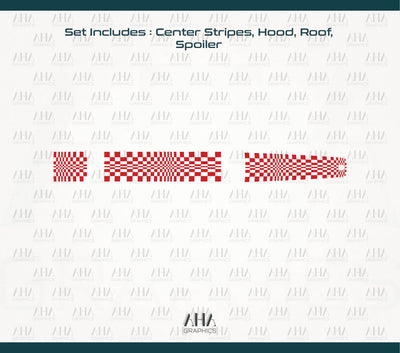 992 GT3 Touring Checkered Center Stripes Decals