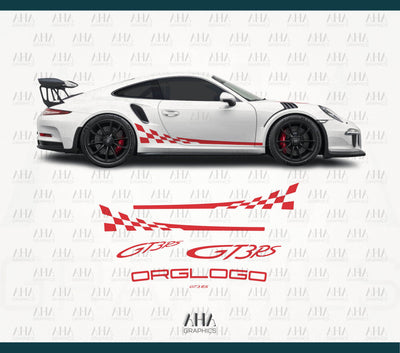 991 991.2 GT3RS Checkered Side Stripes with Fenders Wing Decals