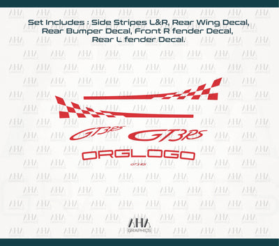 991 991.2 GT3RS Checkered Side Stripes with Fenders Wing Decals