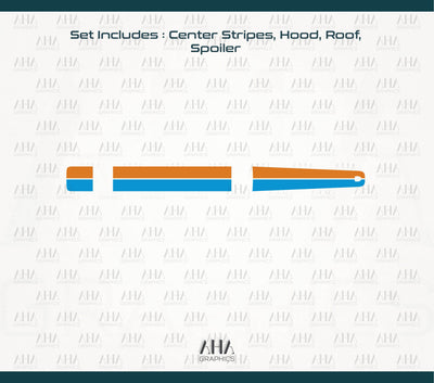 992 GT3 Touring Two Tone Center Stripes Decals