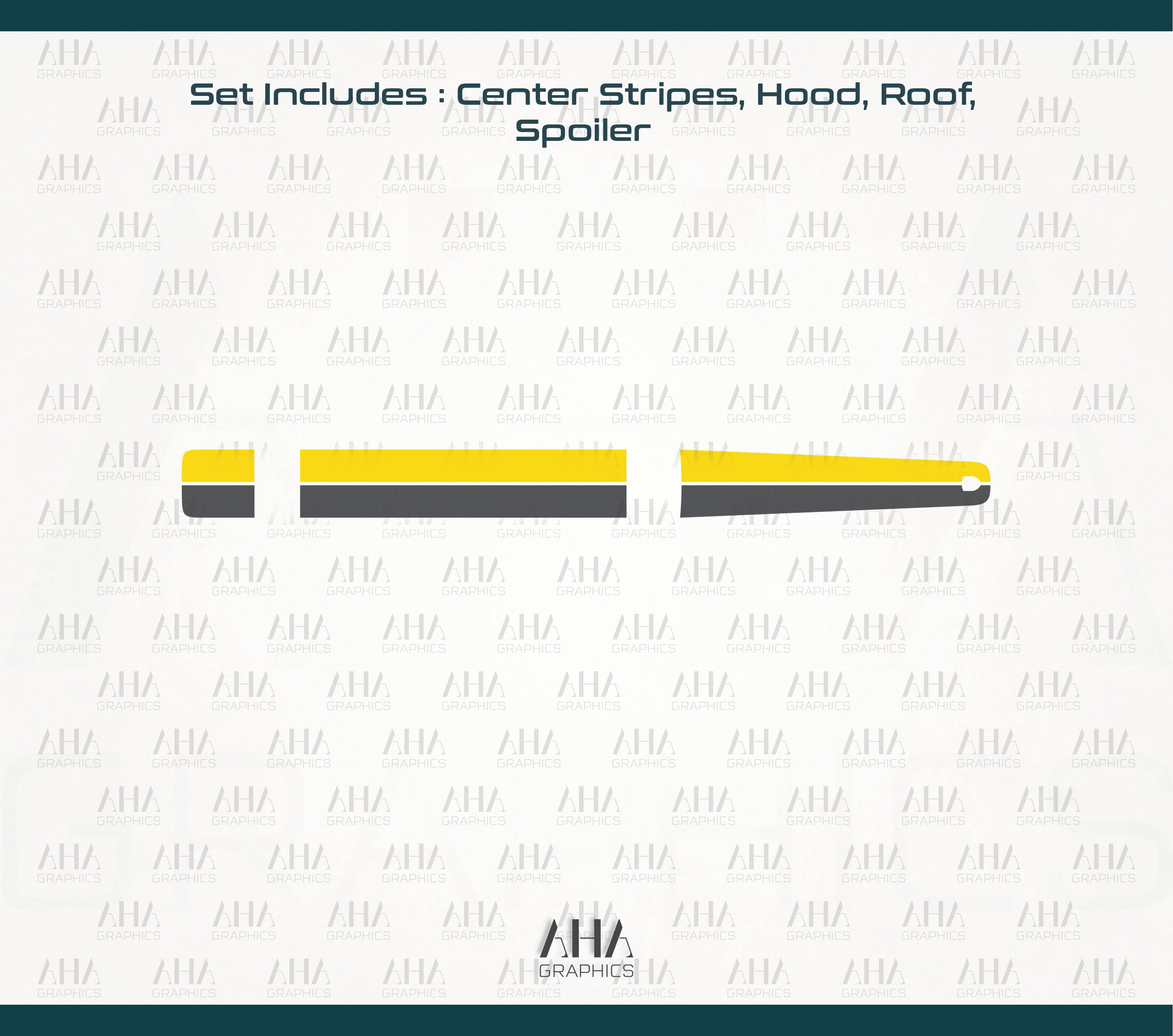 992 GT3 Touring Two Tone Center Stripes Decals