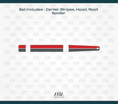 992 GT3 Touring Two Tone Center Stripes Decals